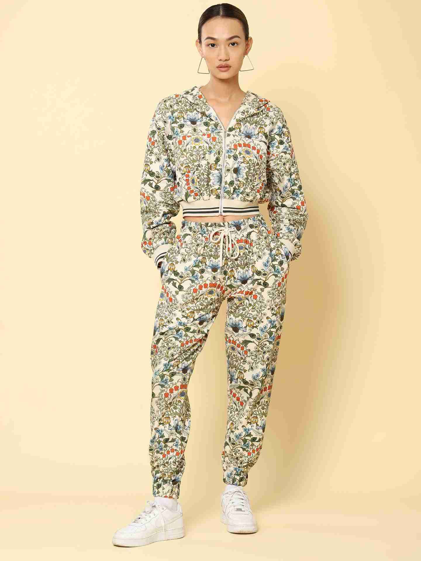 White & Multi Basics Athleisure Co-Ord Set