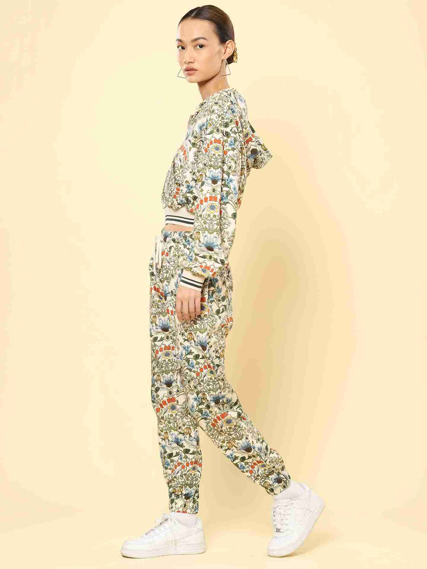 White & Multi Basics Athleisure Co-Ord Set