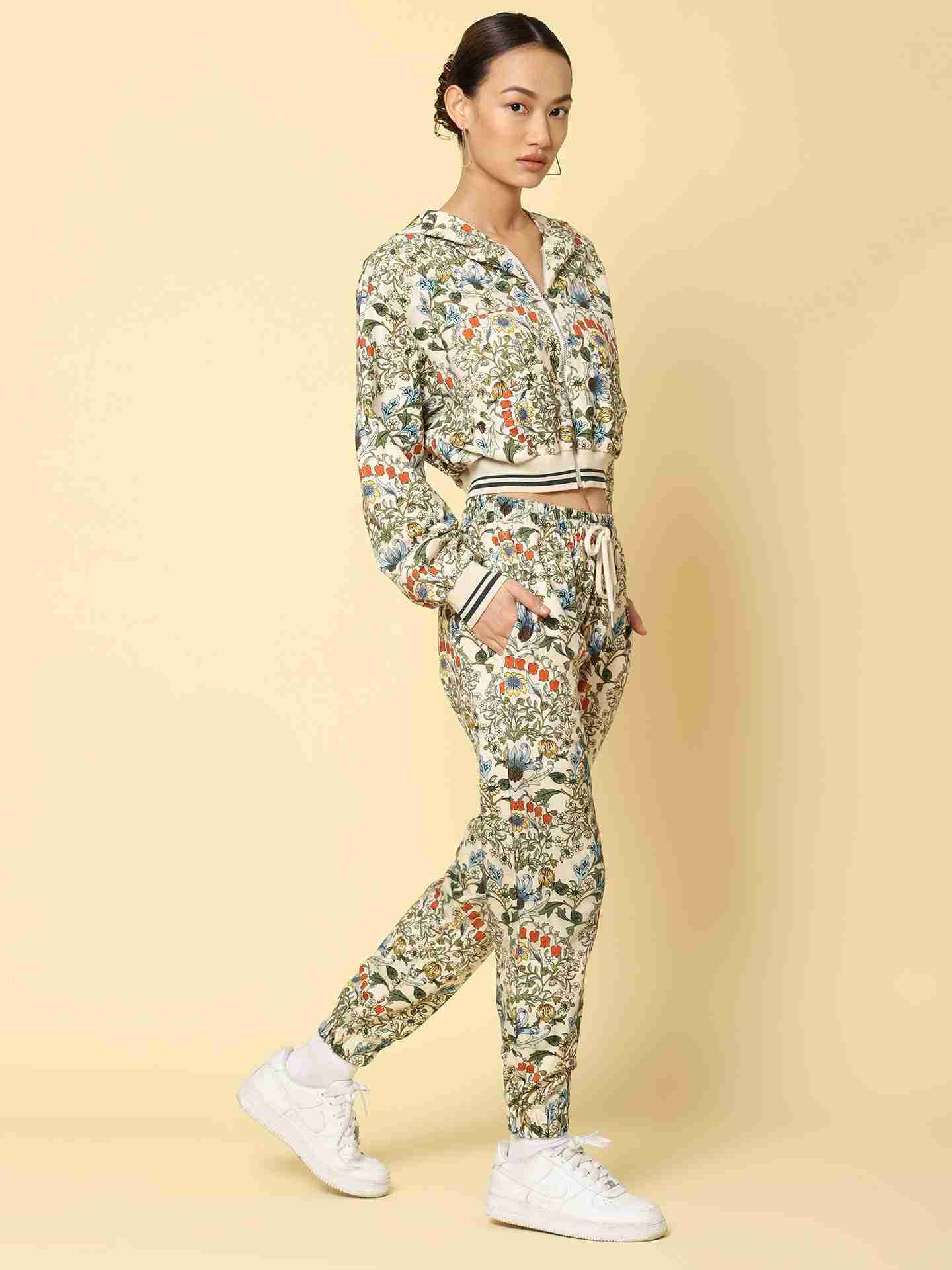 White & Multi Basics Athleisure Co-Ord Set