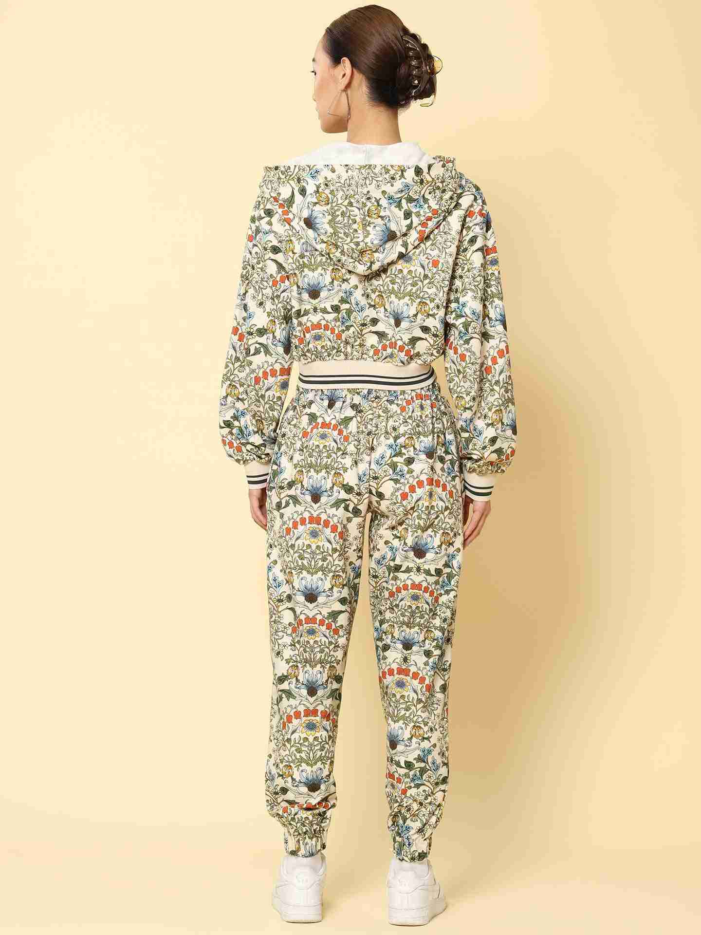 White & Multi Basics Athleisure Co-Ord Set