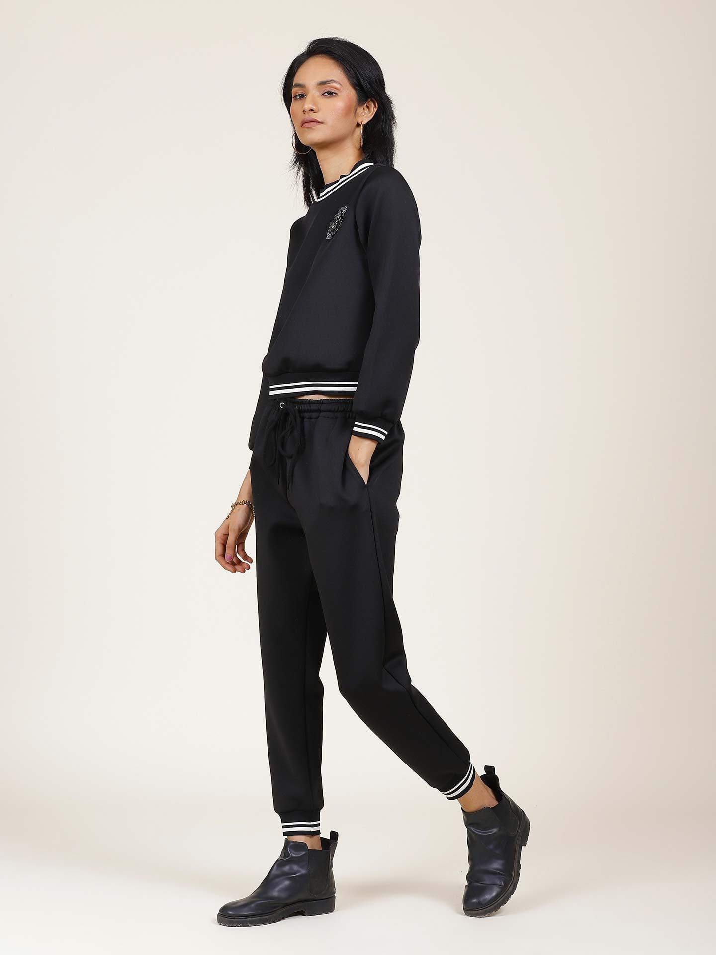 Black Basics Athleisure Tracksuit