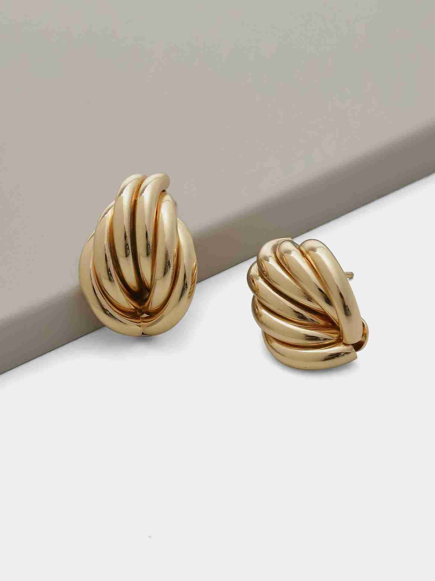 Gold Valiant French Twist Earrings