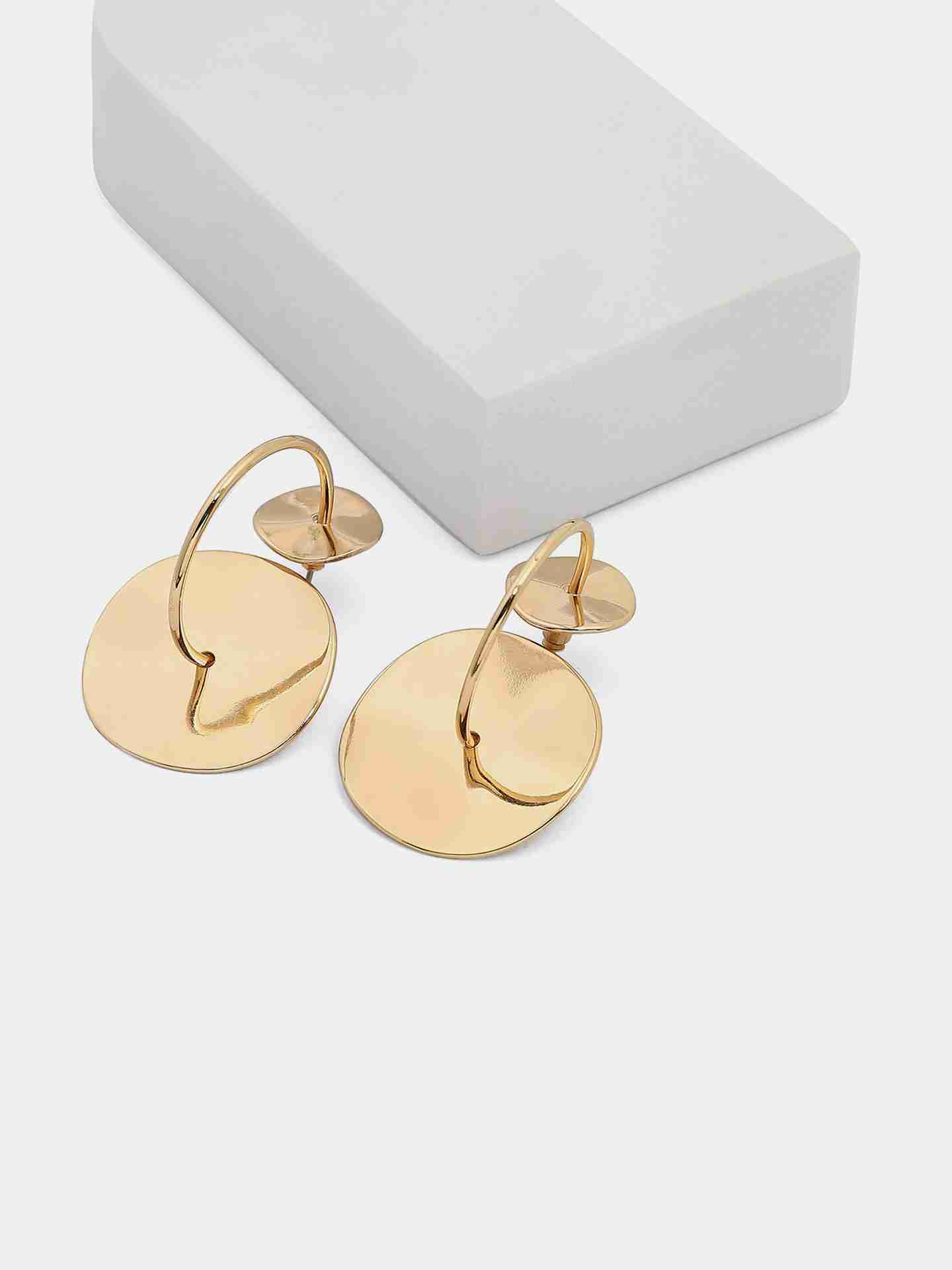 Gold Disc Earrings