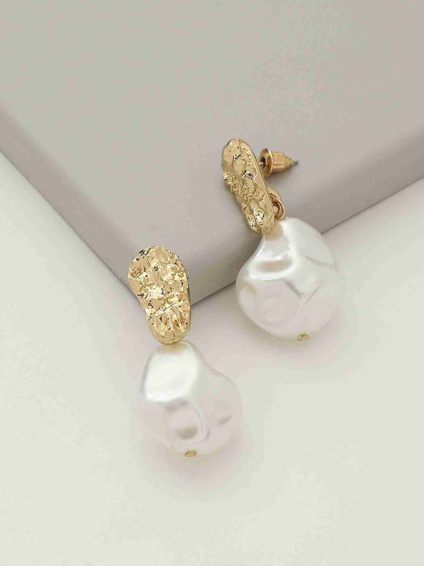 Gold Bling Baroque Earrings