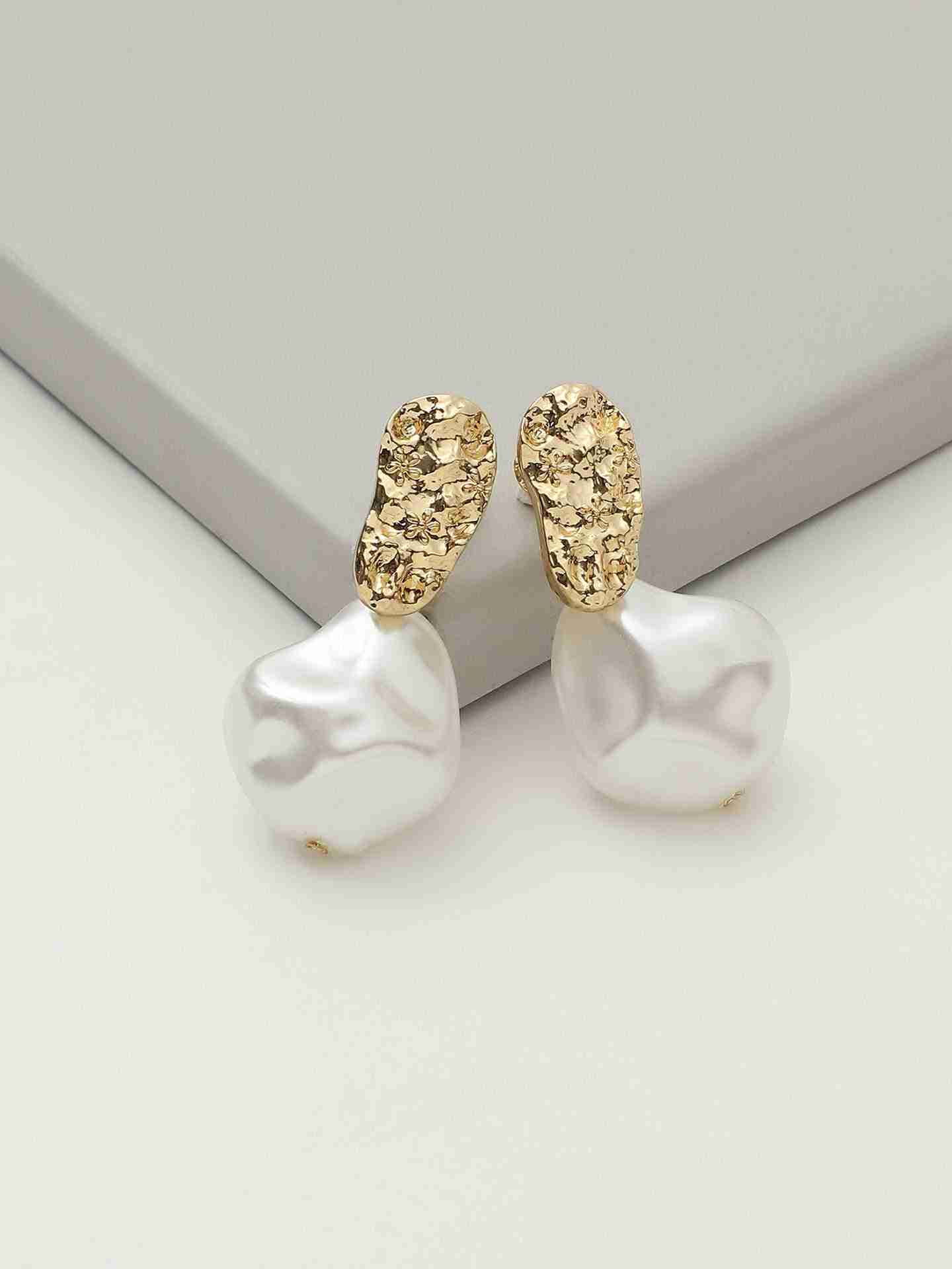 Gold Bling Baroque Earrings