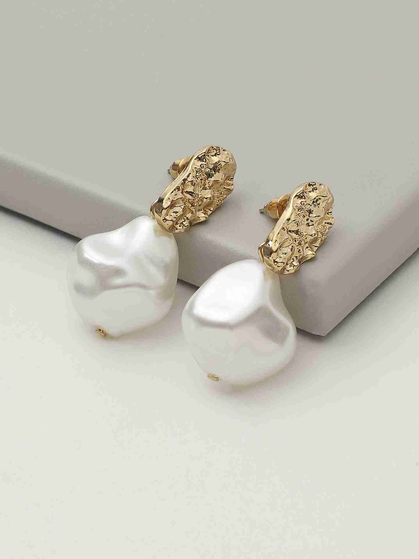 Gold Bling Baroque Earrings