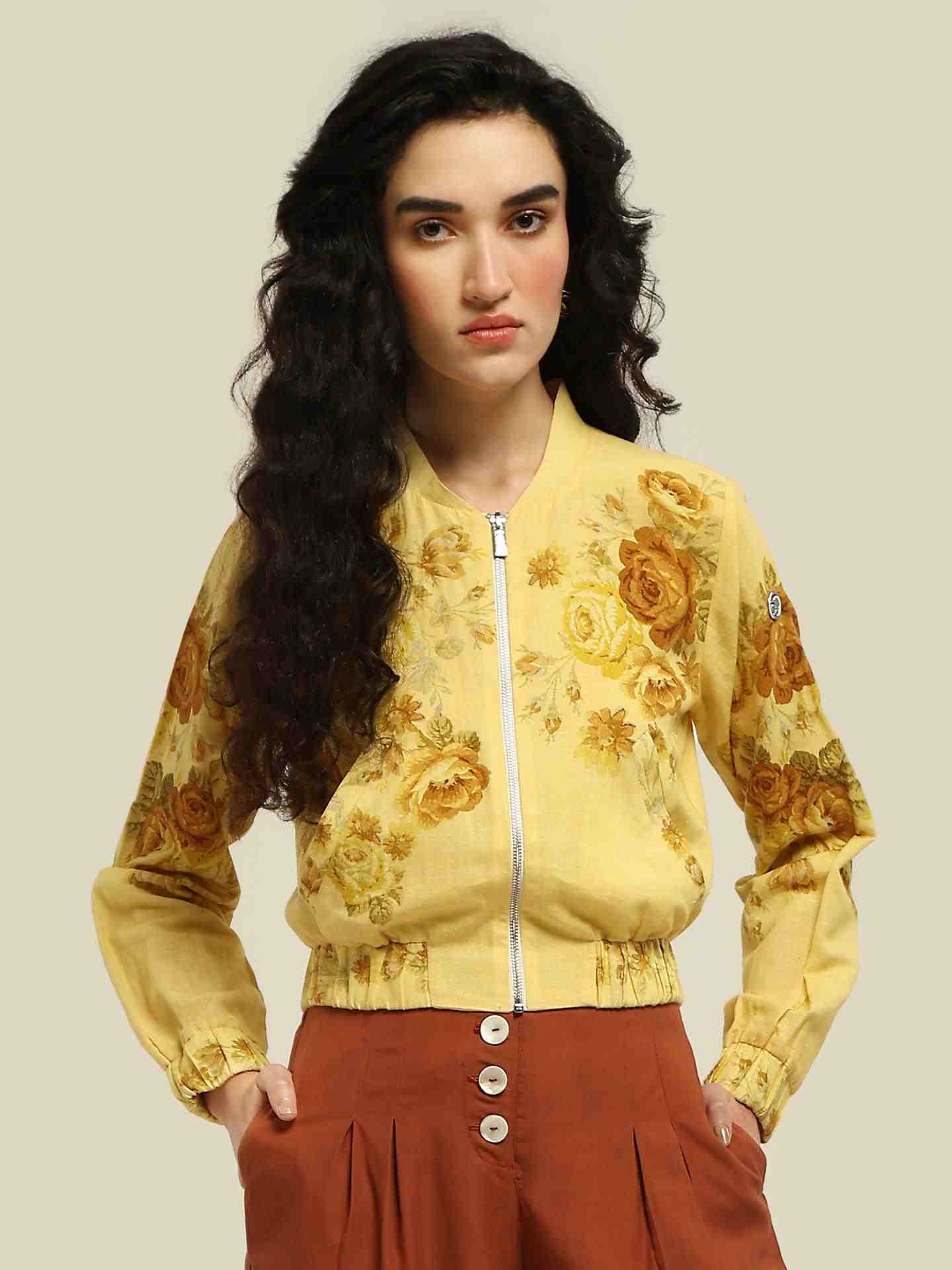 Yellow Jovie Bomber Jacket