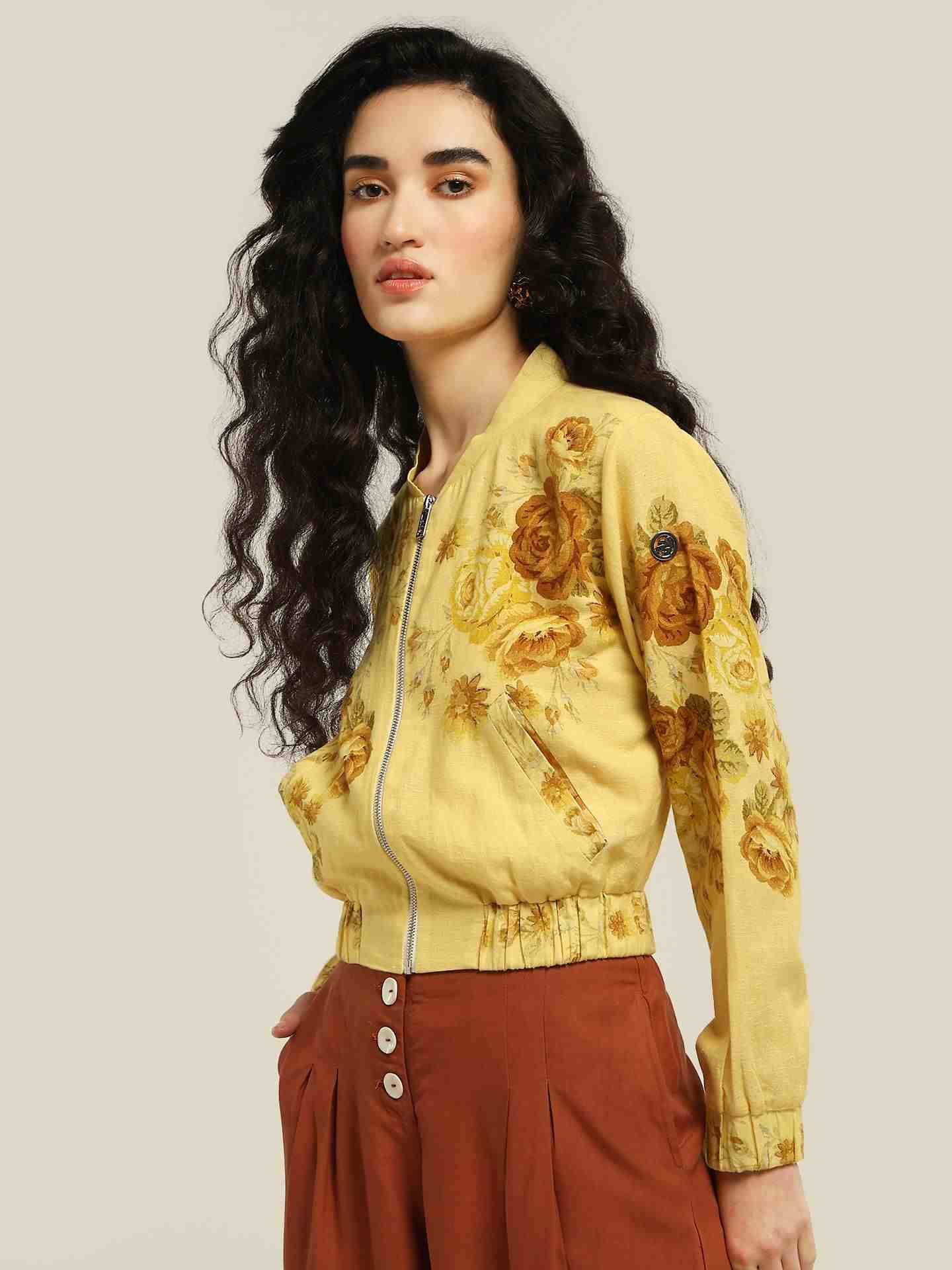 Yellow Jovie Bomber Jacket