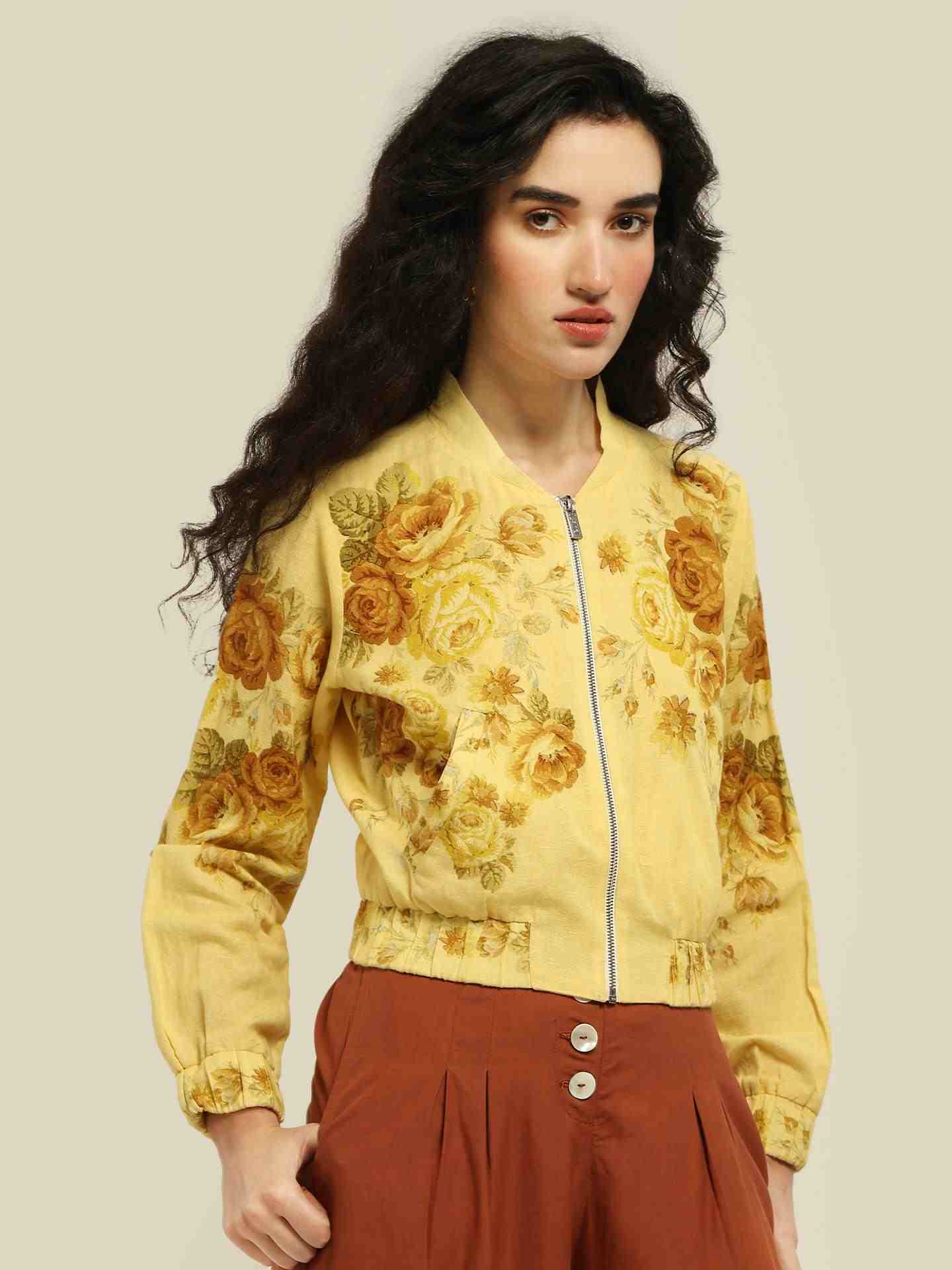 Yellow Jovie Bomber Jacket