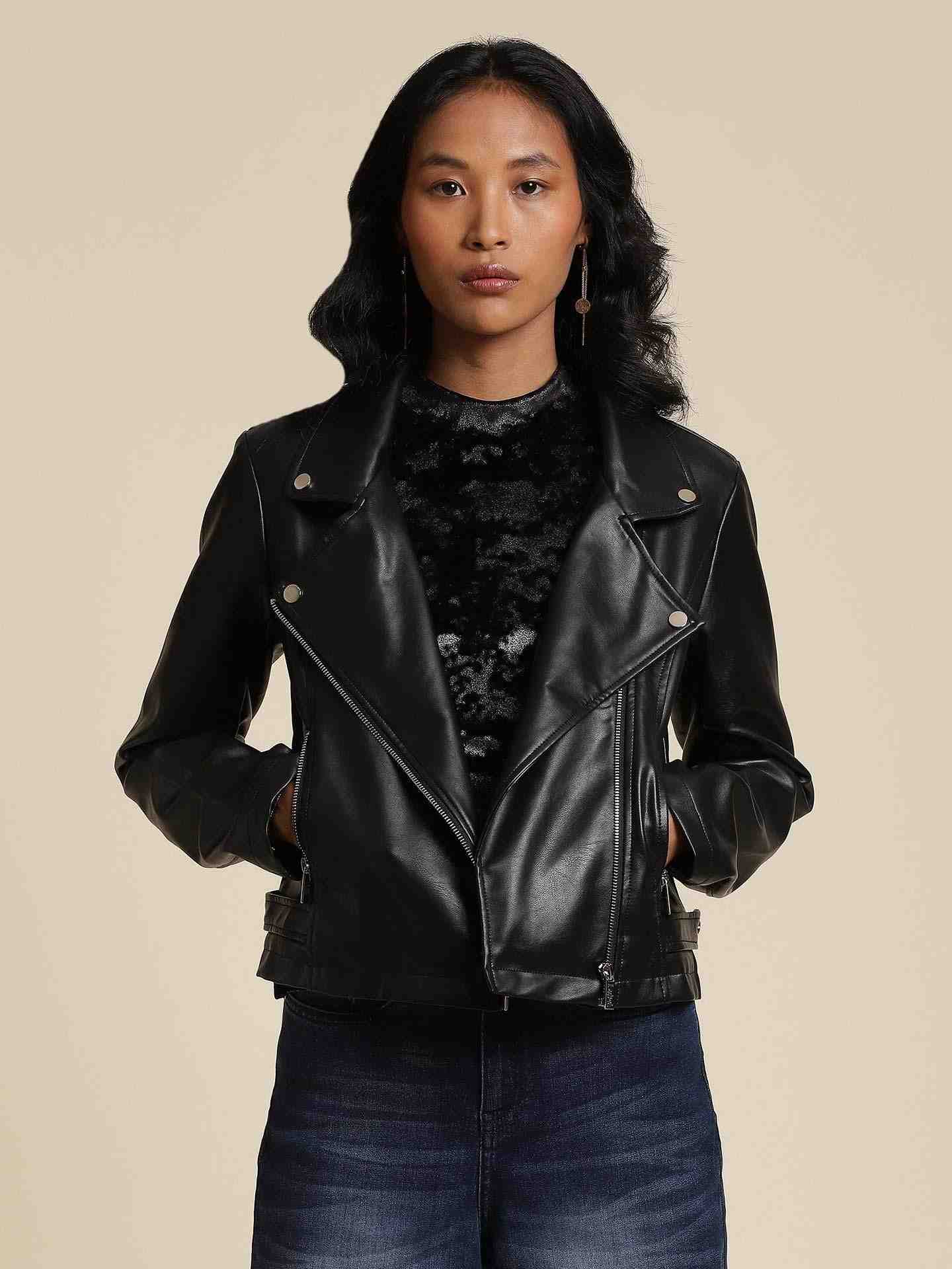 Black Antalya Biker Jacket