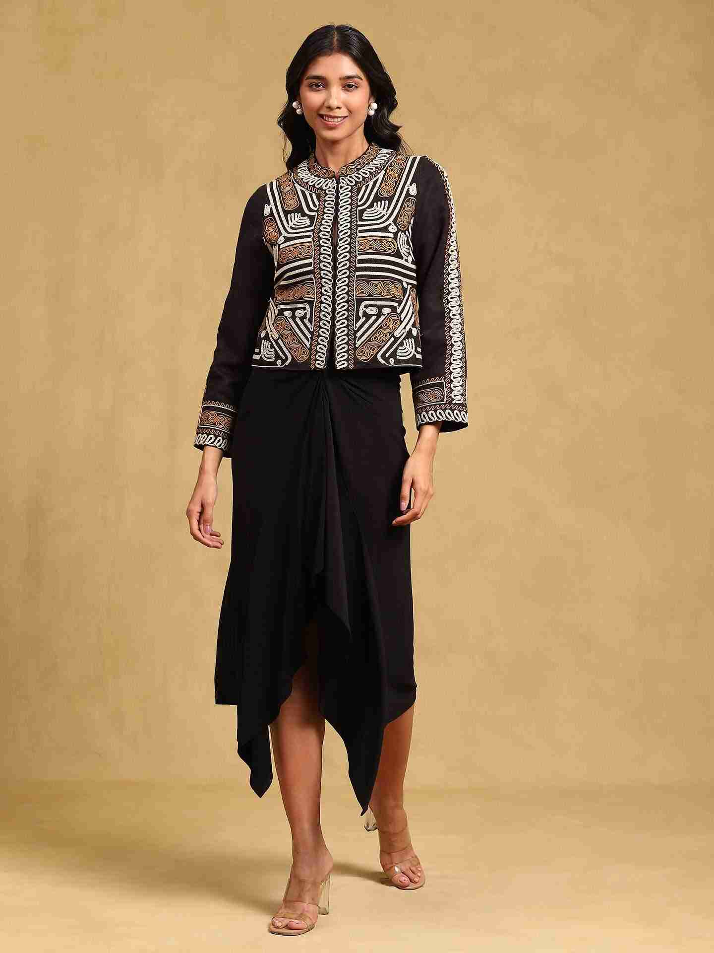 Black Evolet Structured Jacket