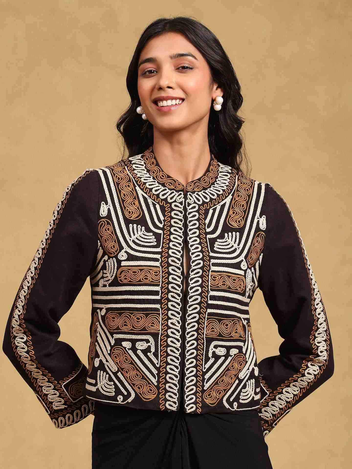 Black Evolet Structured Jacket