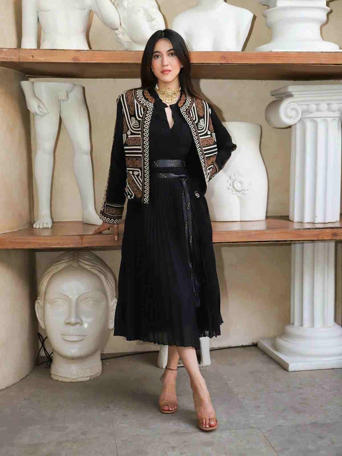 Black Evolet Structured Jacket