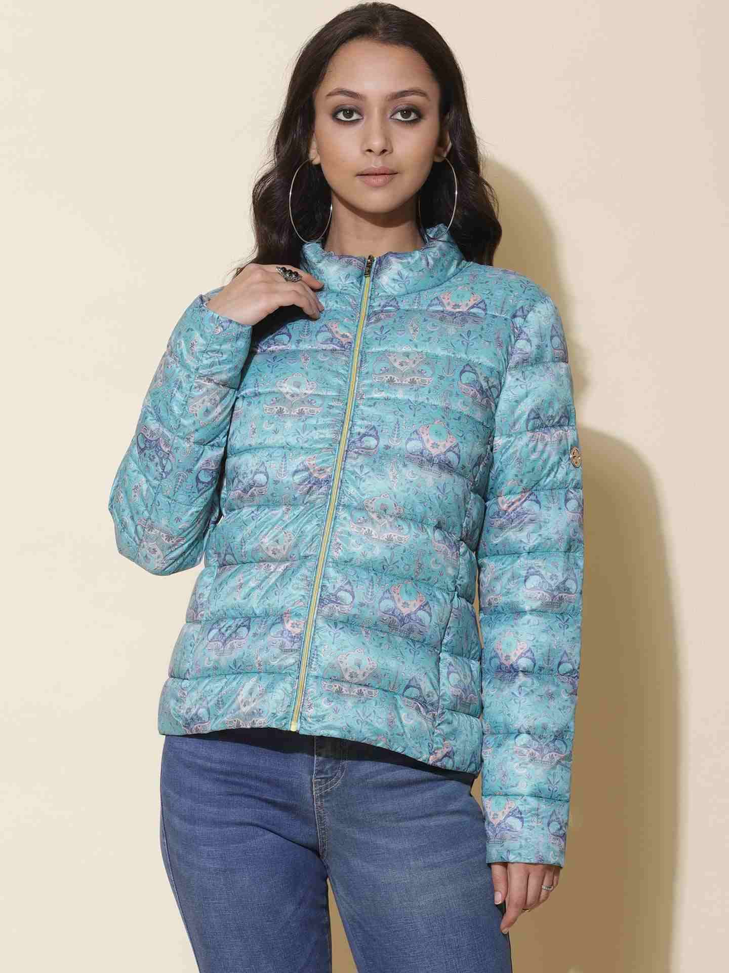 Aqua Winter Soiree Puffer Jacket