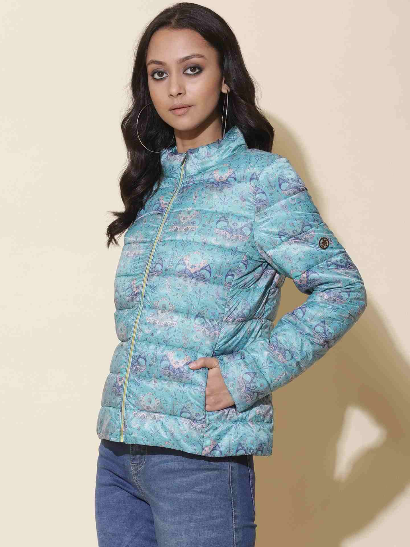 Aqua Winter Soiree Puffer Jacket