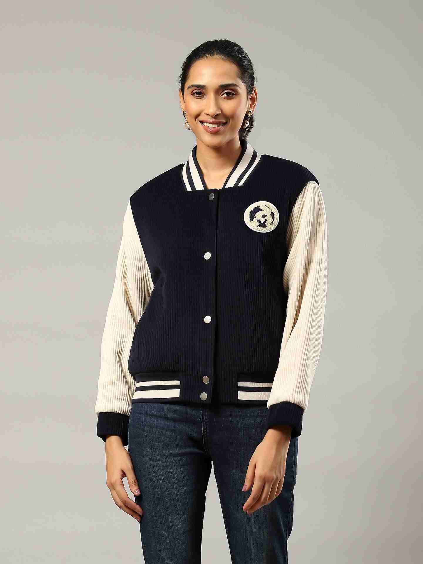 Navy Flavia Bomber Jacket