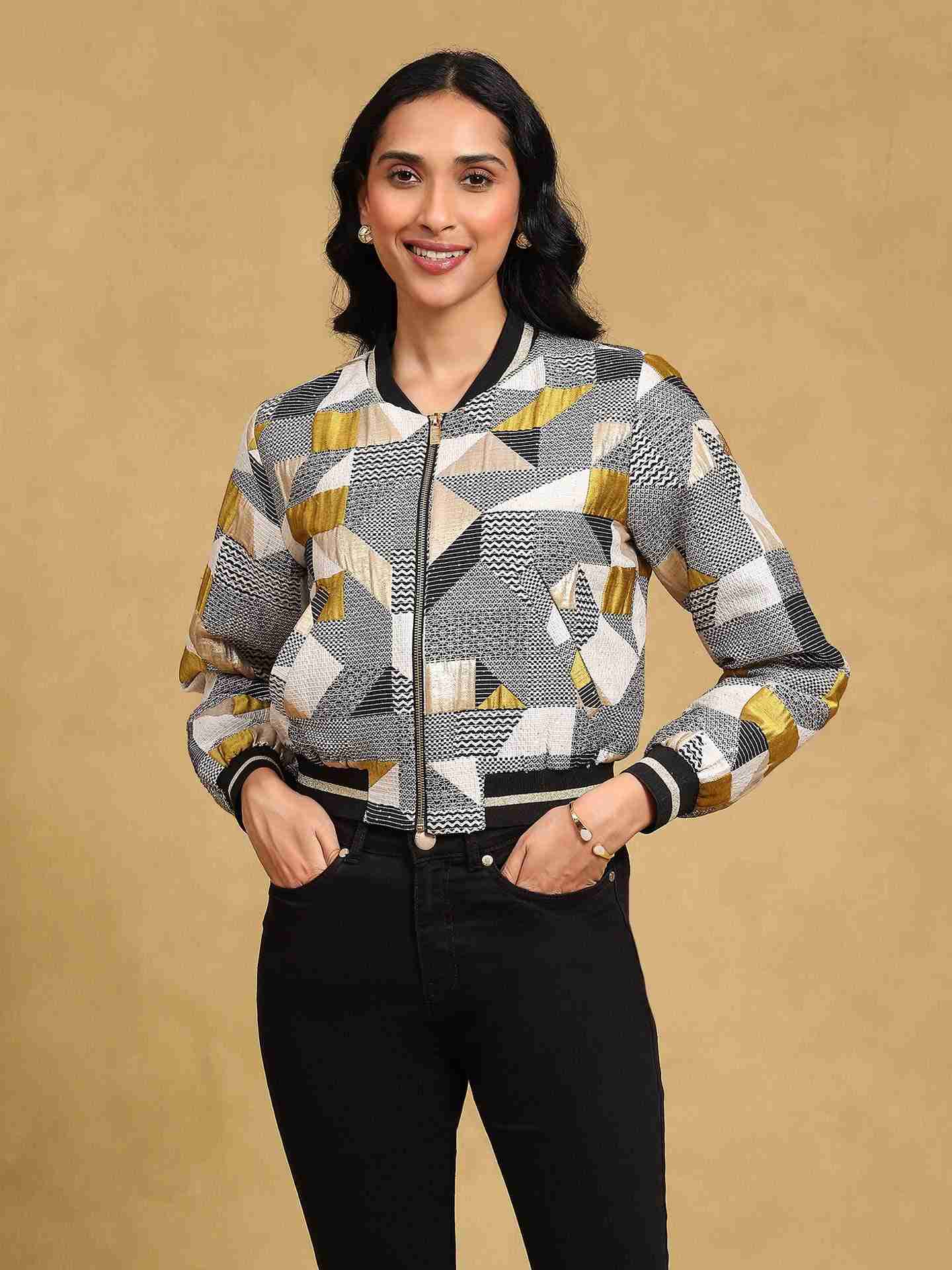 Silver Amber Bomber Jacket