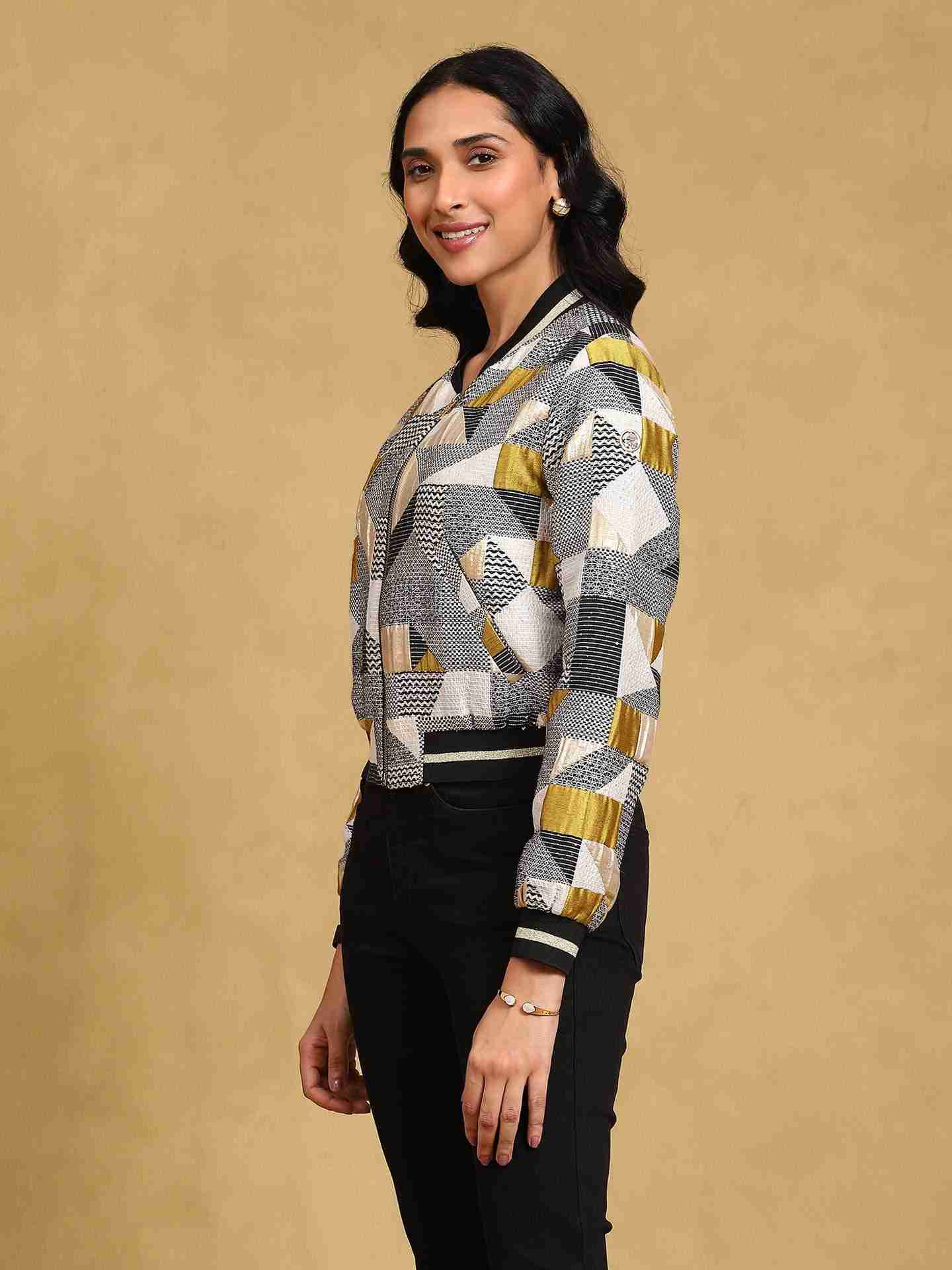 Silver Amber Bomber Jacket