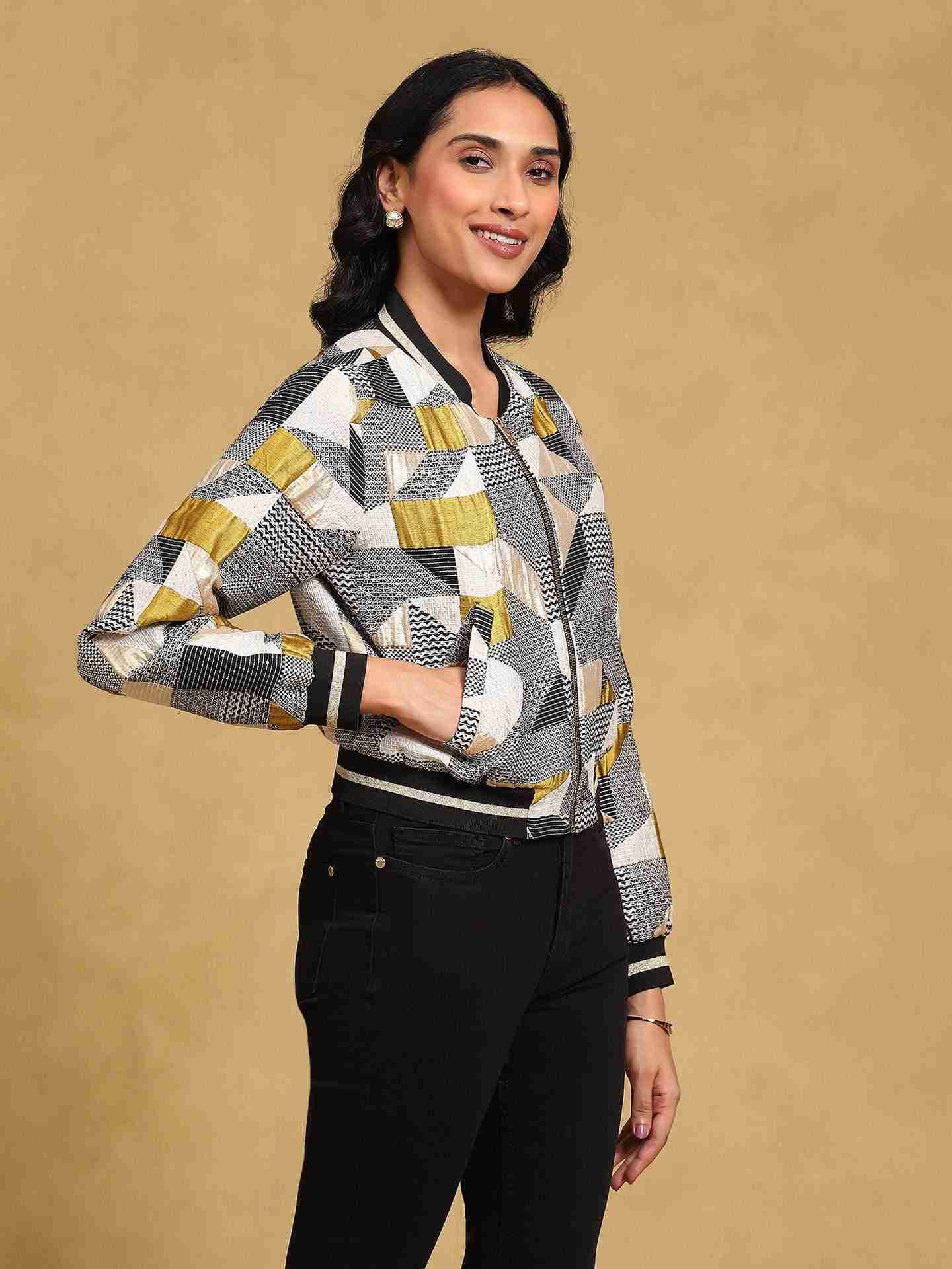 Silver Amber Bomber Jacket