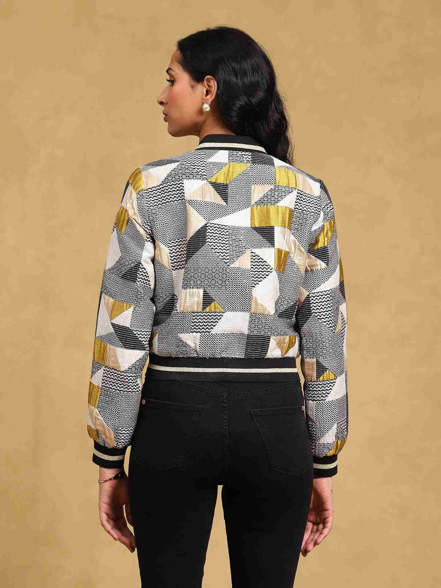 Silver Amber Bomber Jacket