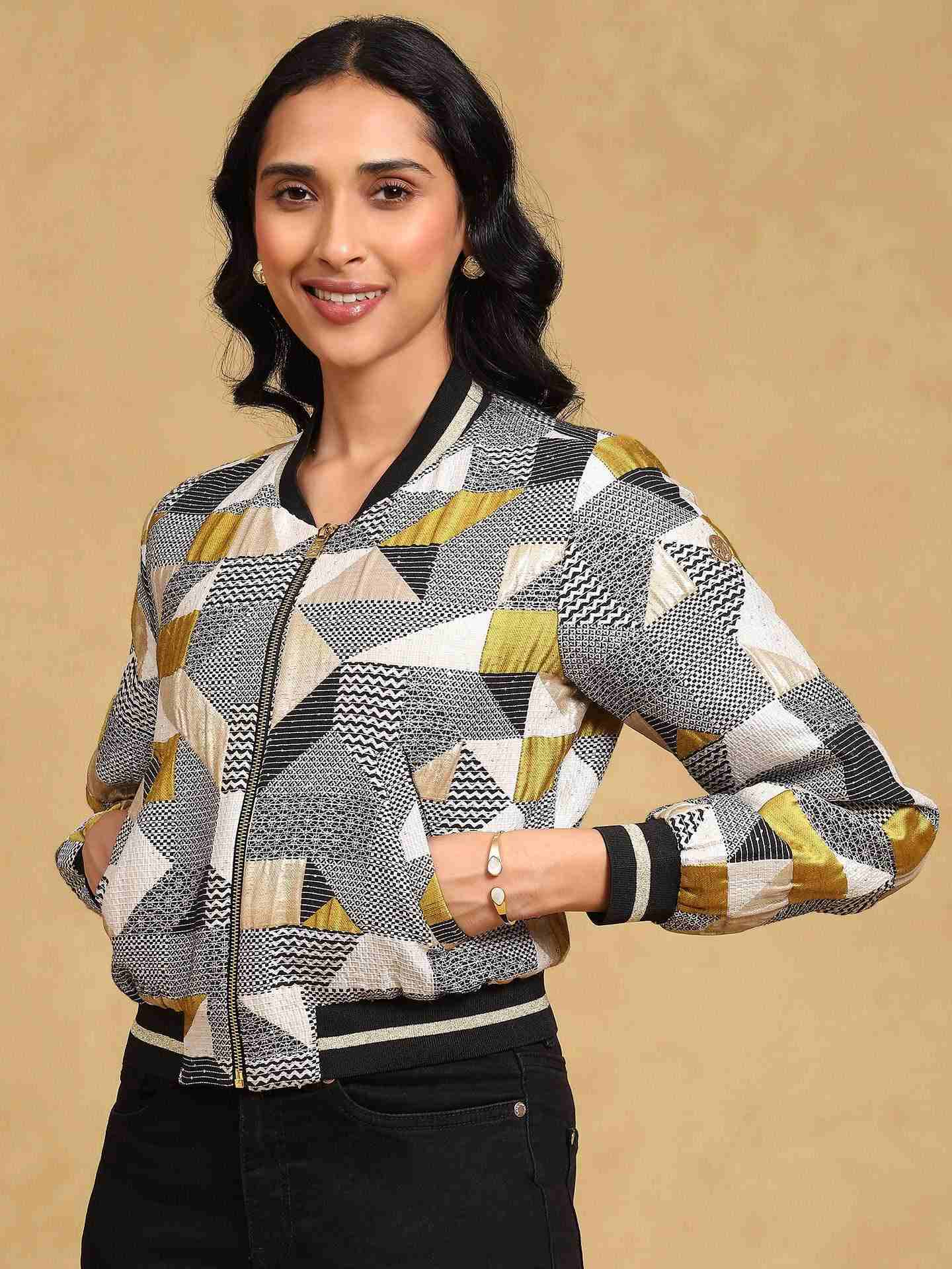 Silver Amber Bomber Jacket