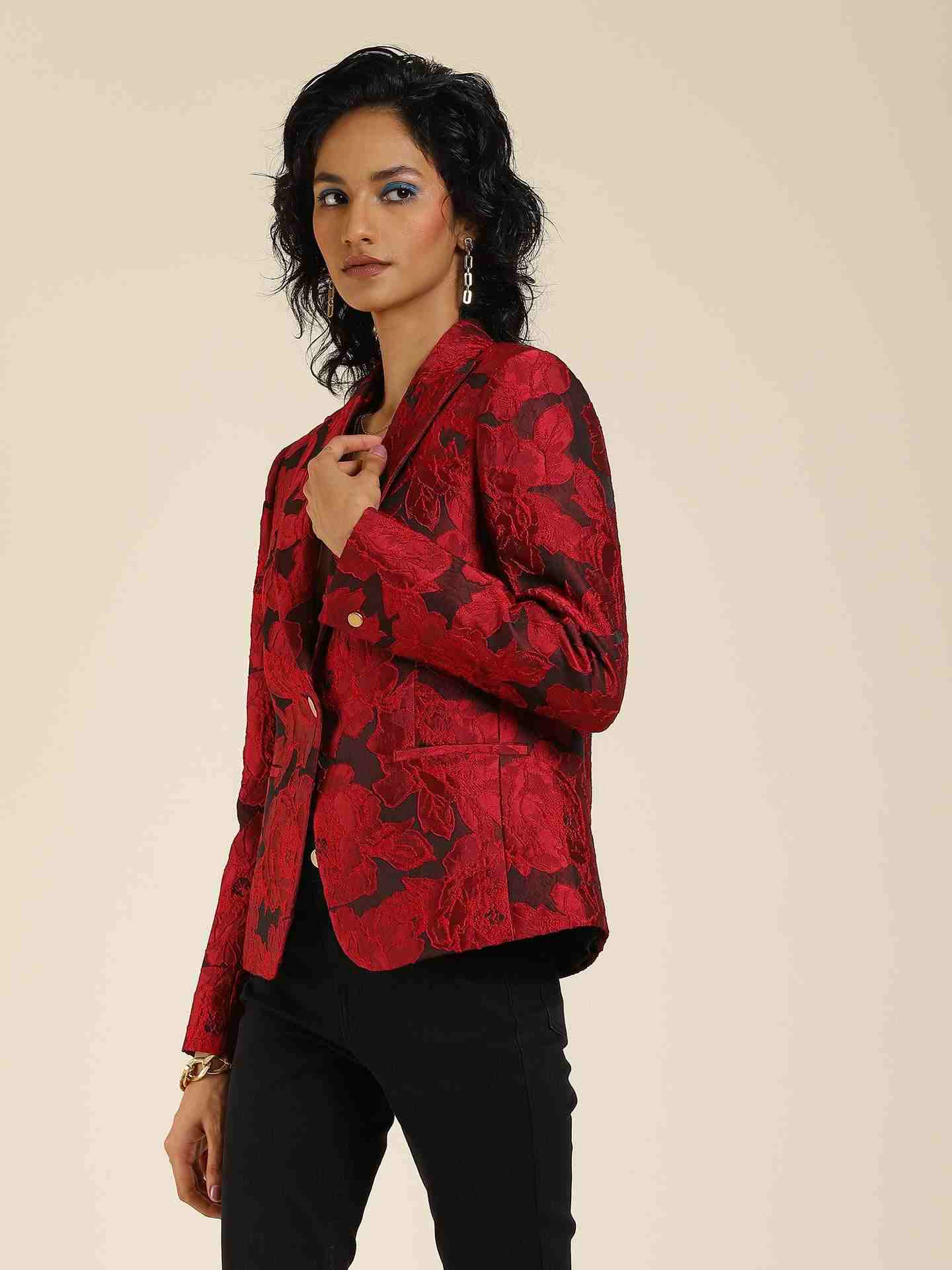Red Lara Structured Jacket