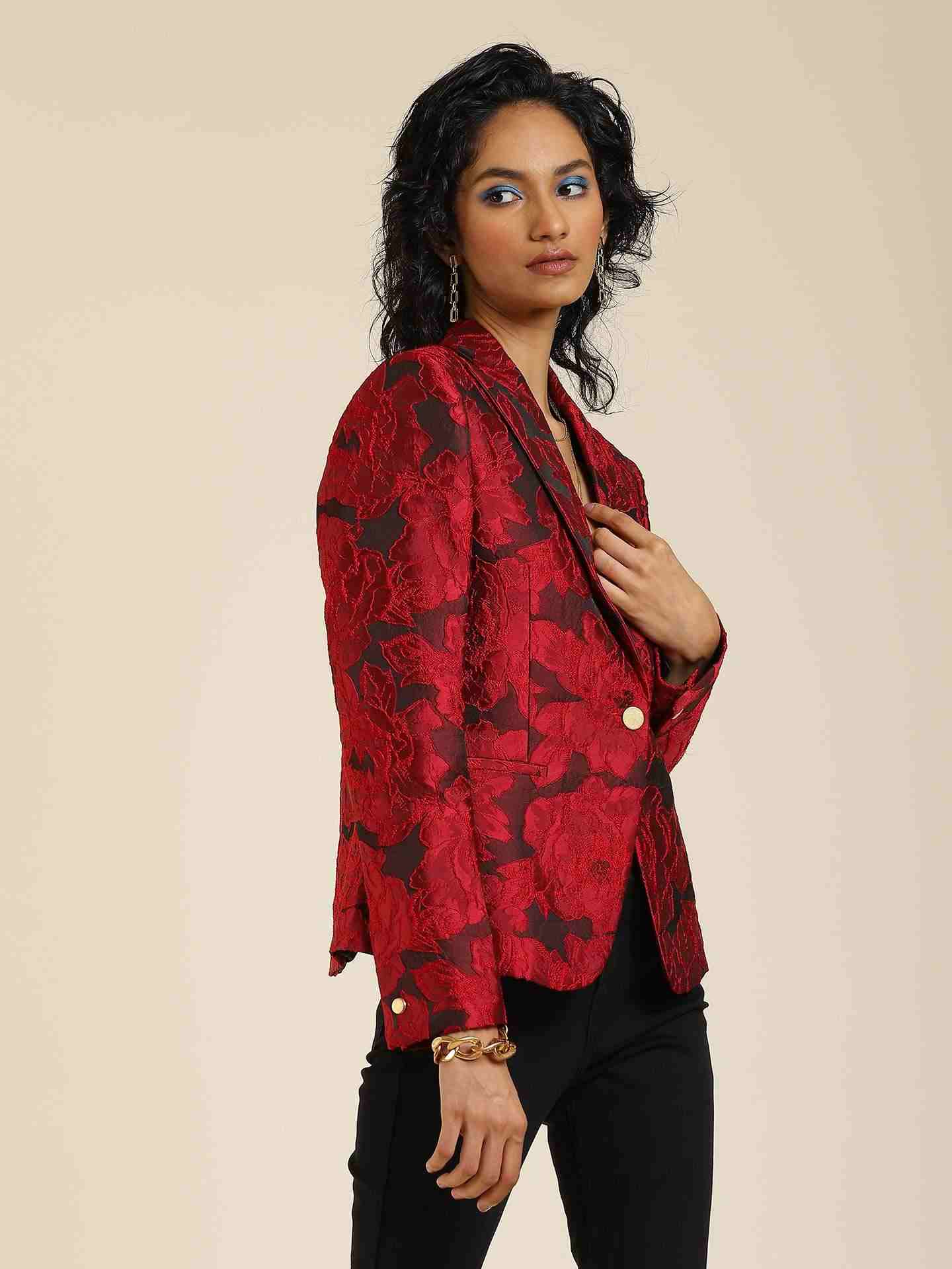 Red Lara Structured Jacket