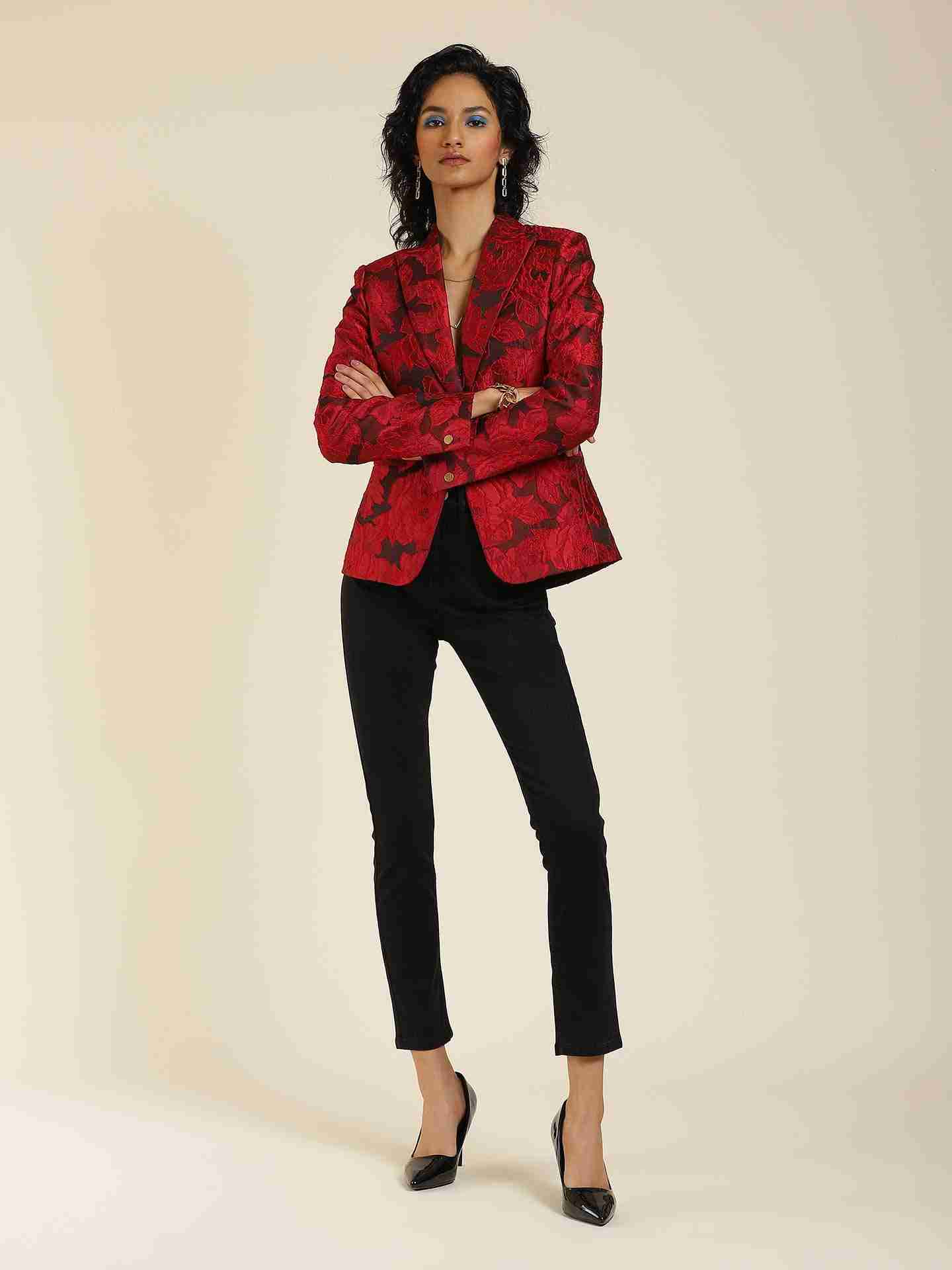 Red Lara Structured Jacket