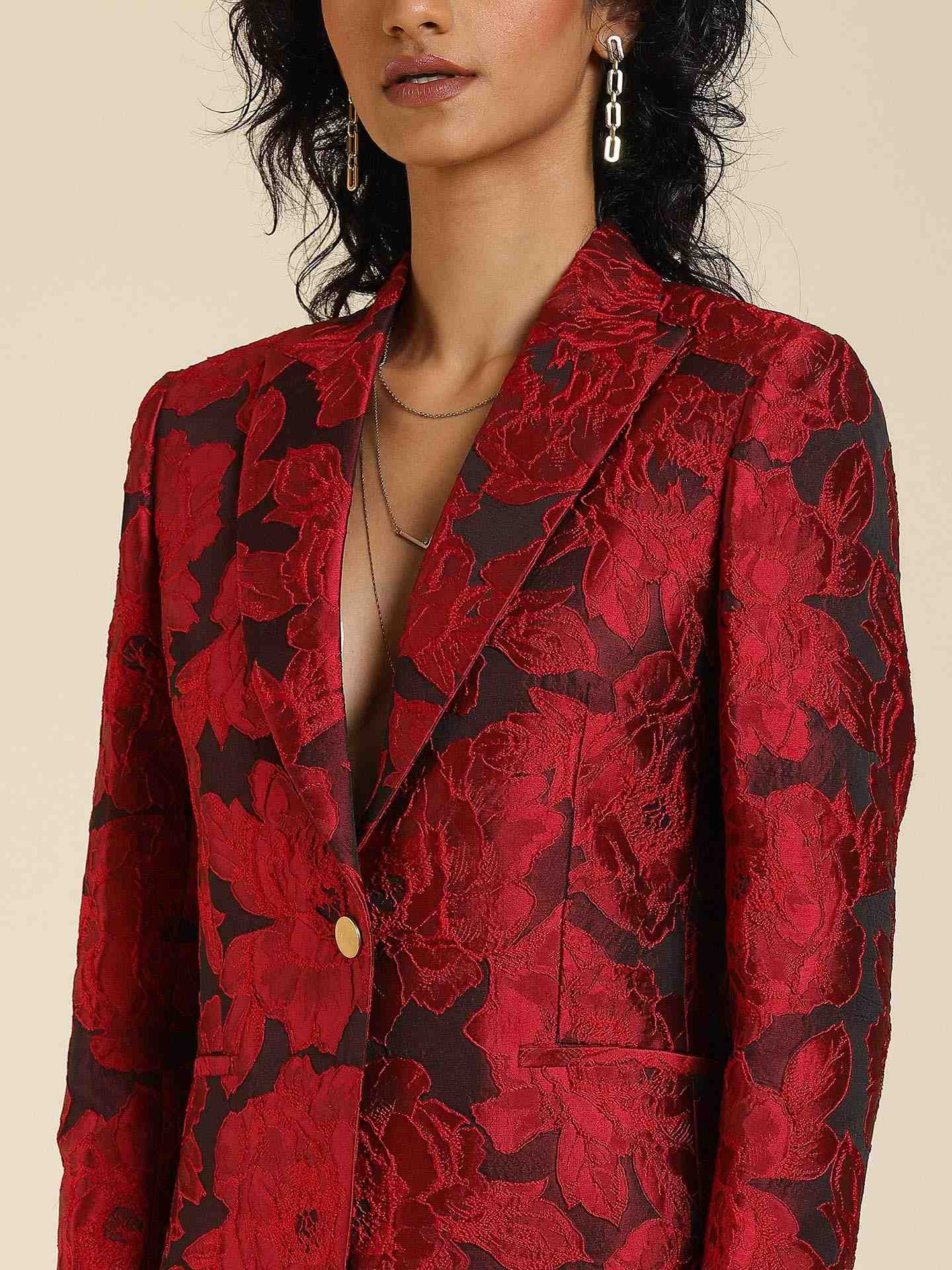 Red Lara Structured Jacket