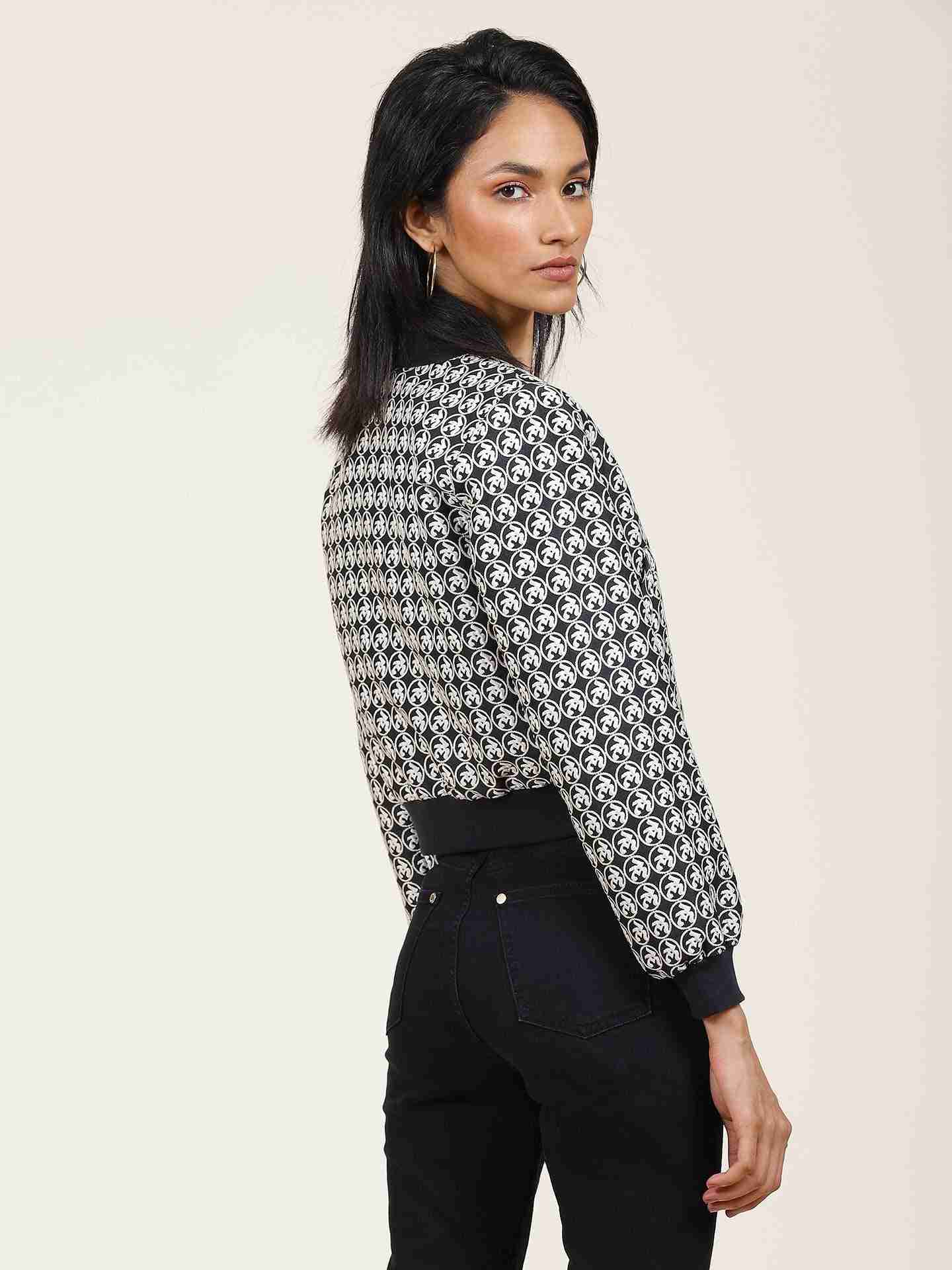 Black Logo Bomber Jacket