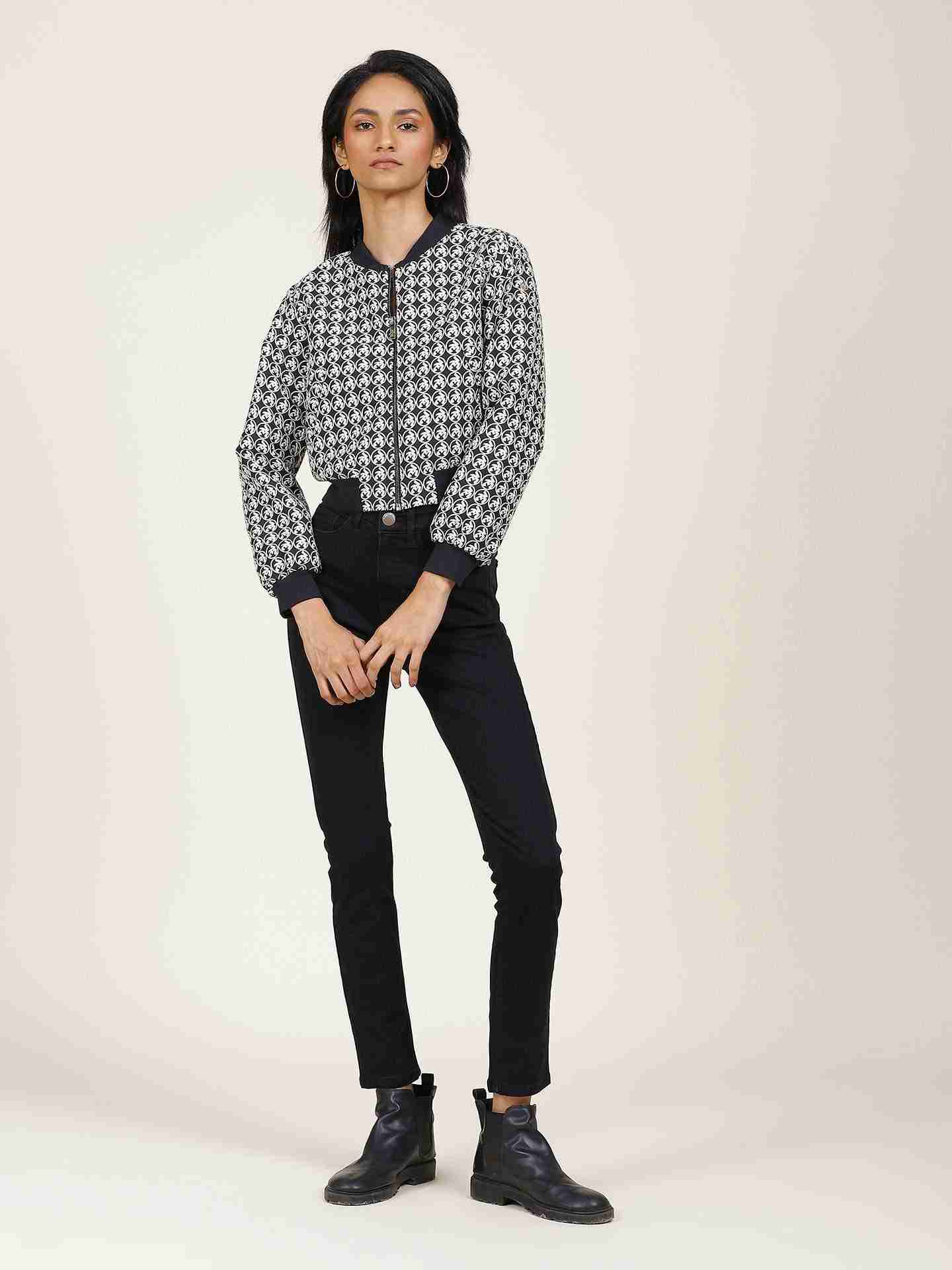 Black Logo Bomber Jacket