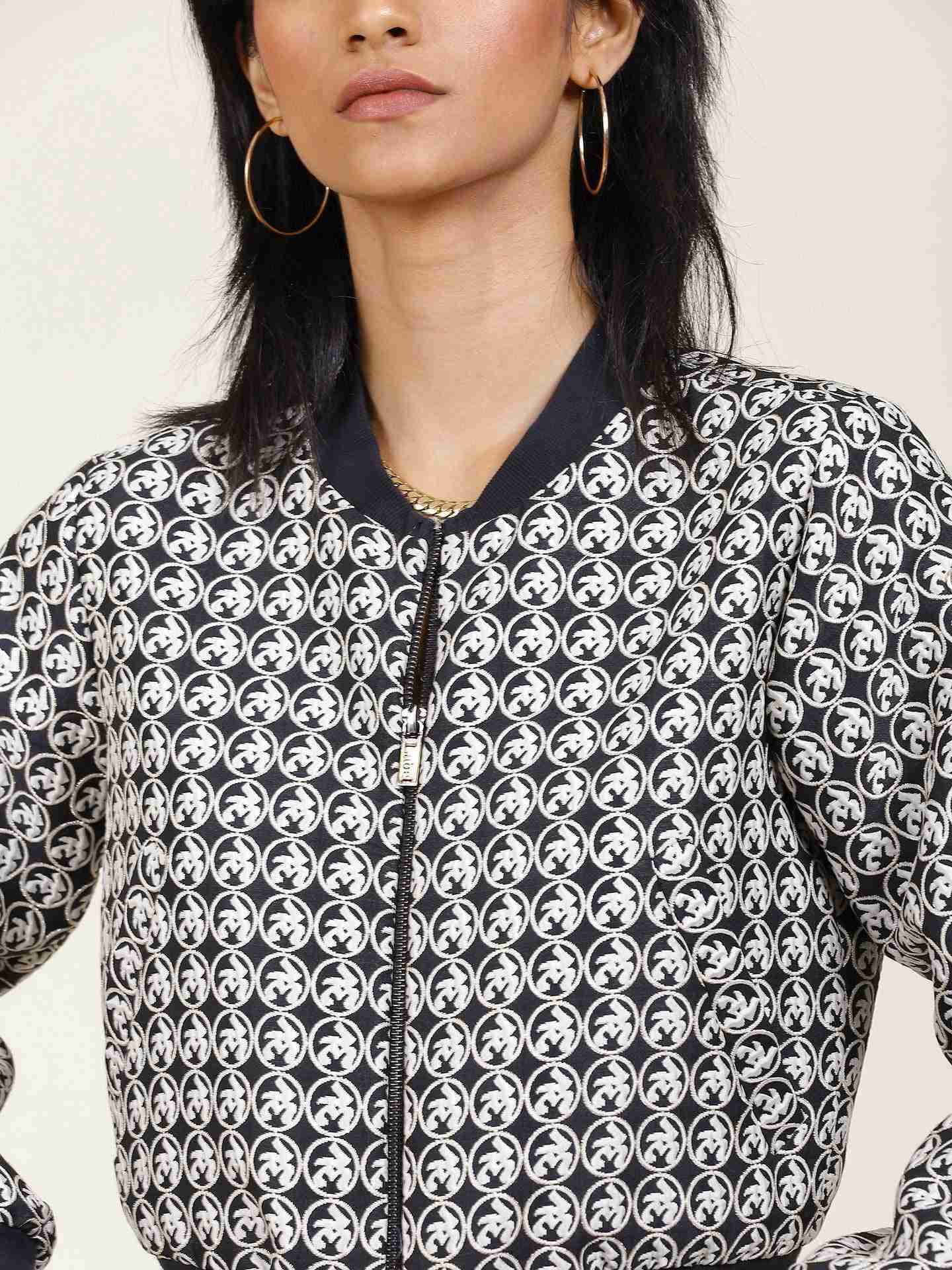 Black Logo Bomber Jacket