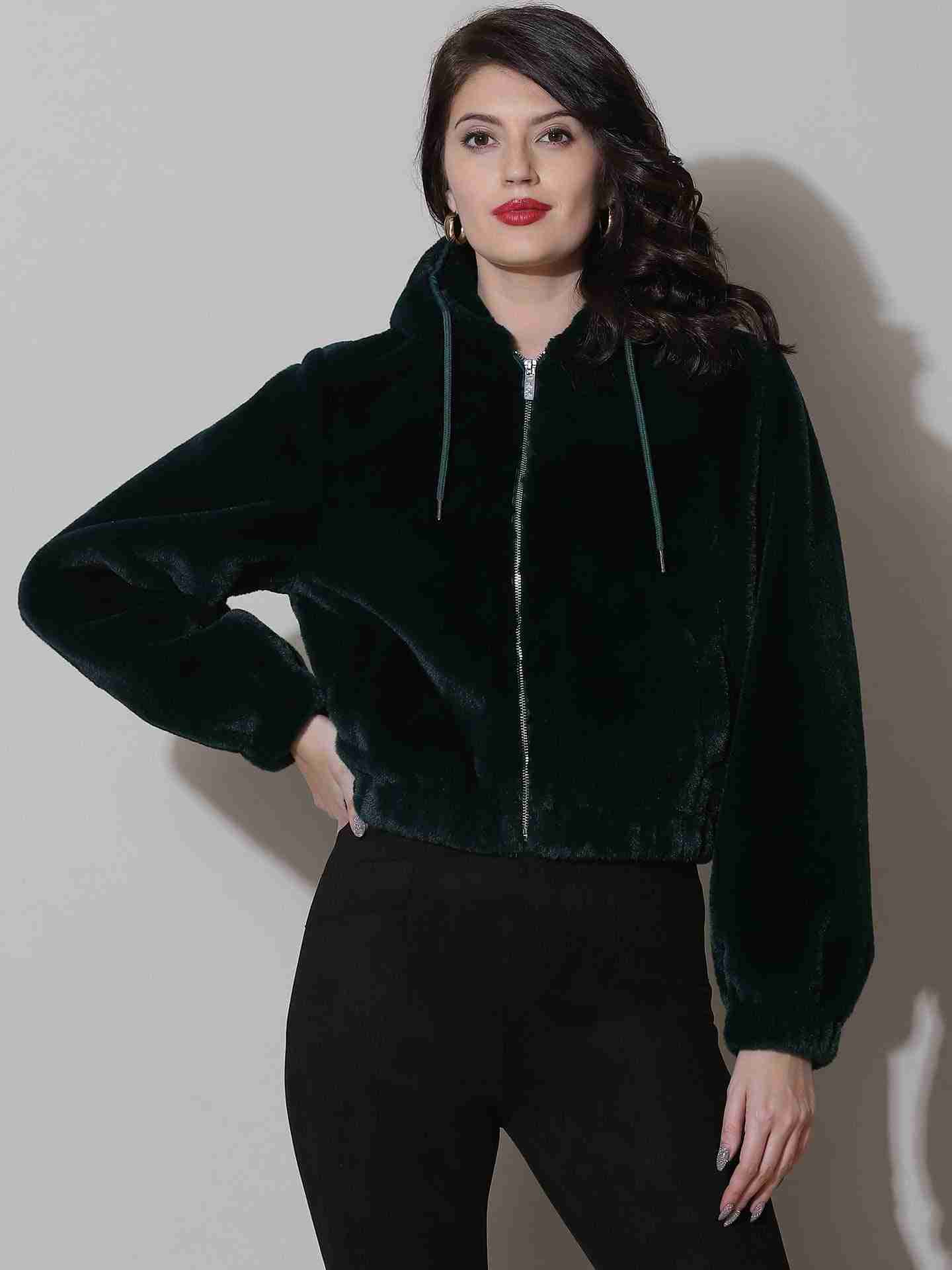 Emerald Green Winter Saga Bomber Jacket