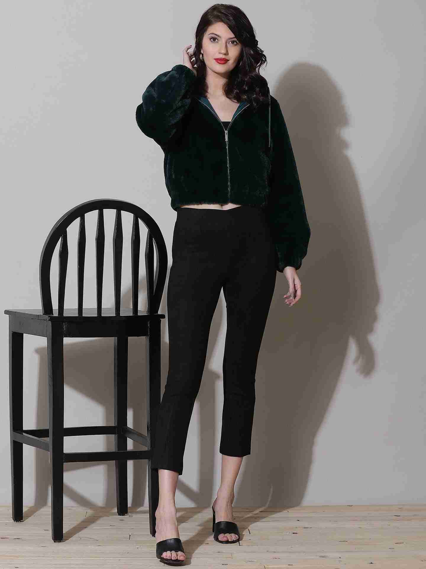 Emerald Green Winter Saga Bomber Jacket