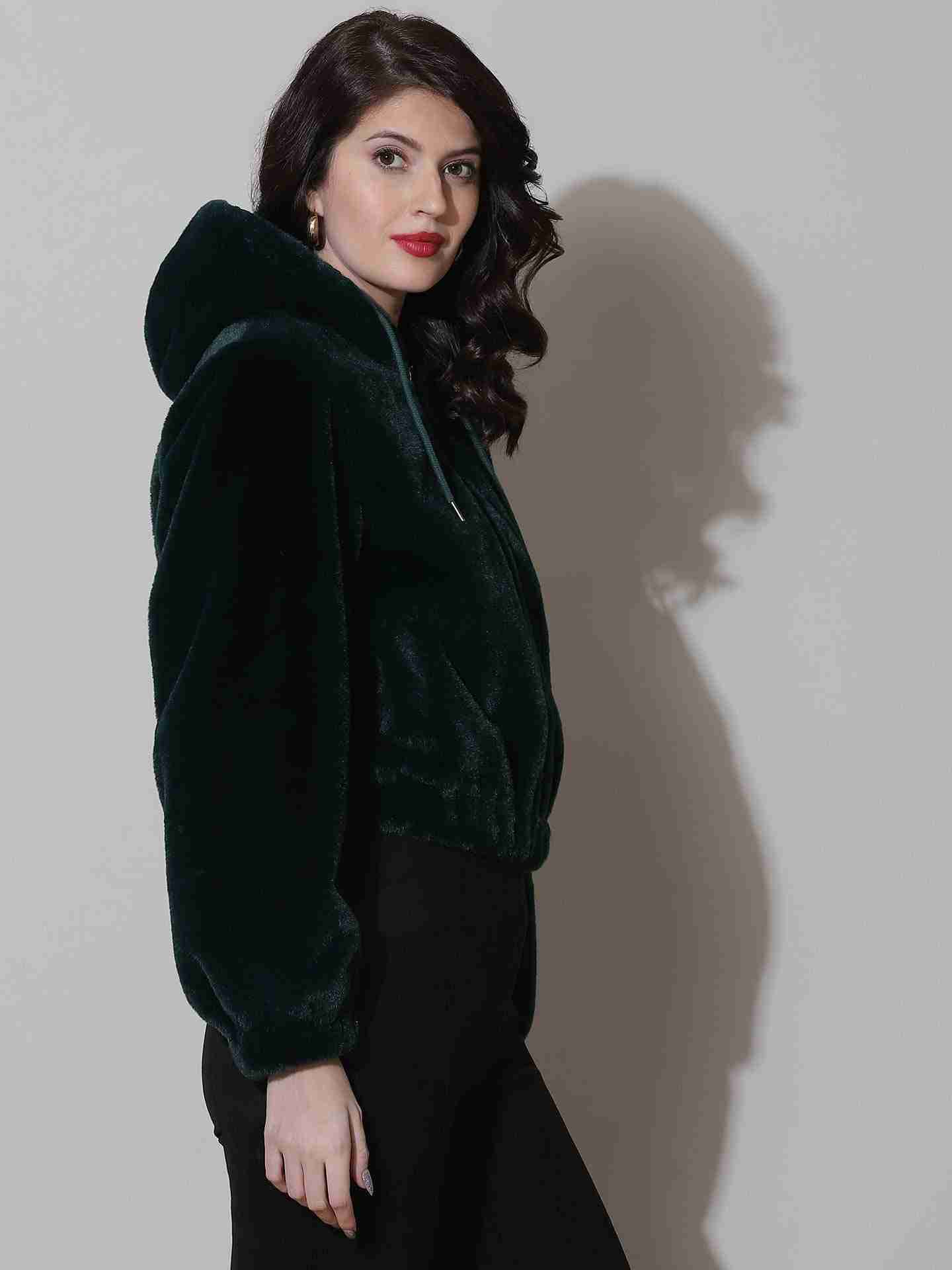 Emerald Green Winter Saga Bomber Jacket