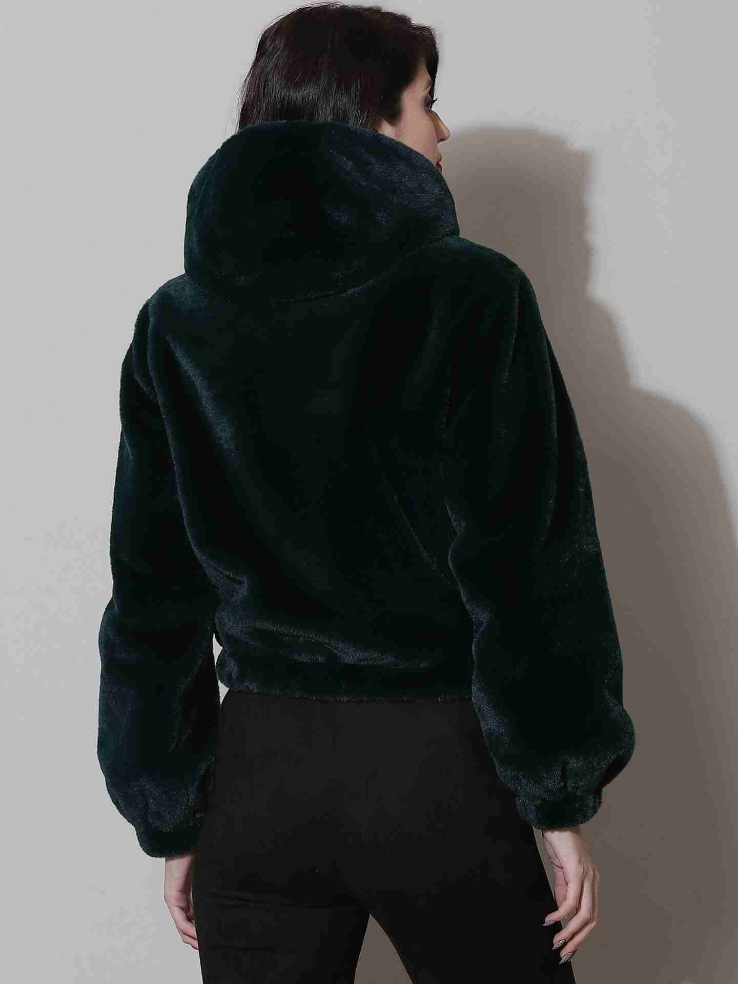 Emerald Green Winter Saga Bomber Jacket