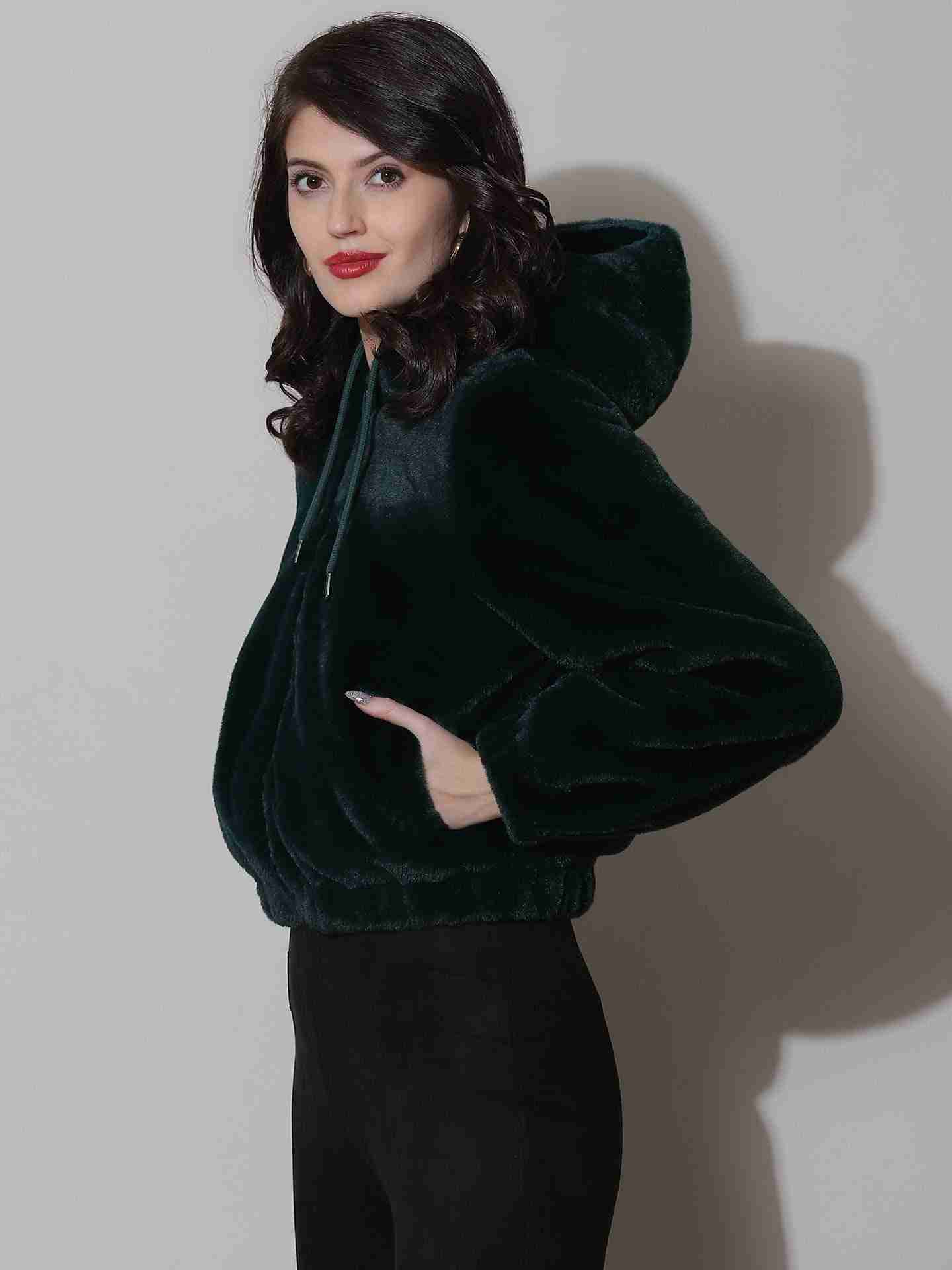 Emerald Green Winter Saga Bomber Jacket