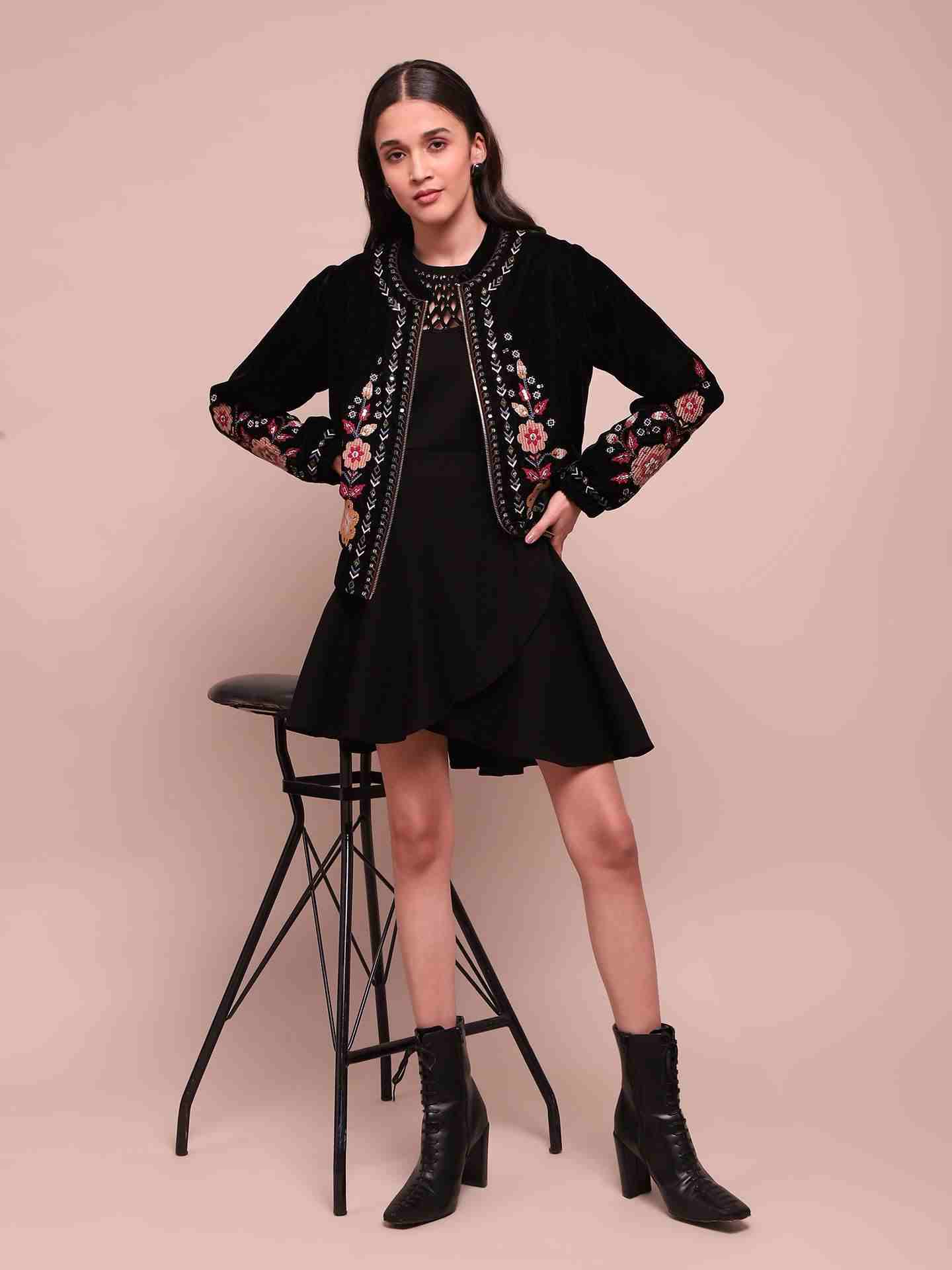 Black Tressa Bomber Jacket