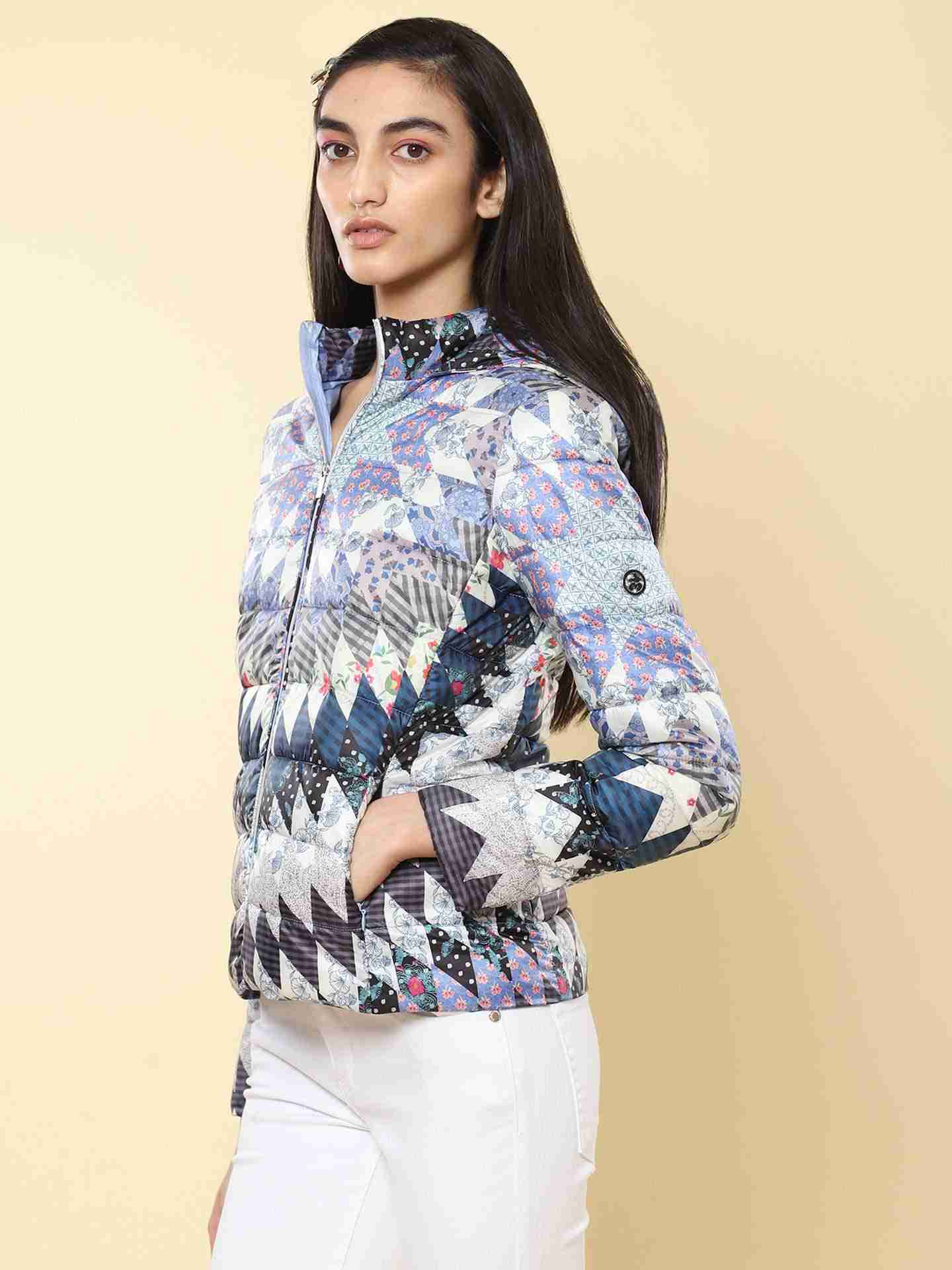 Powder Blue Winter Saga Puffer Jacket