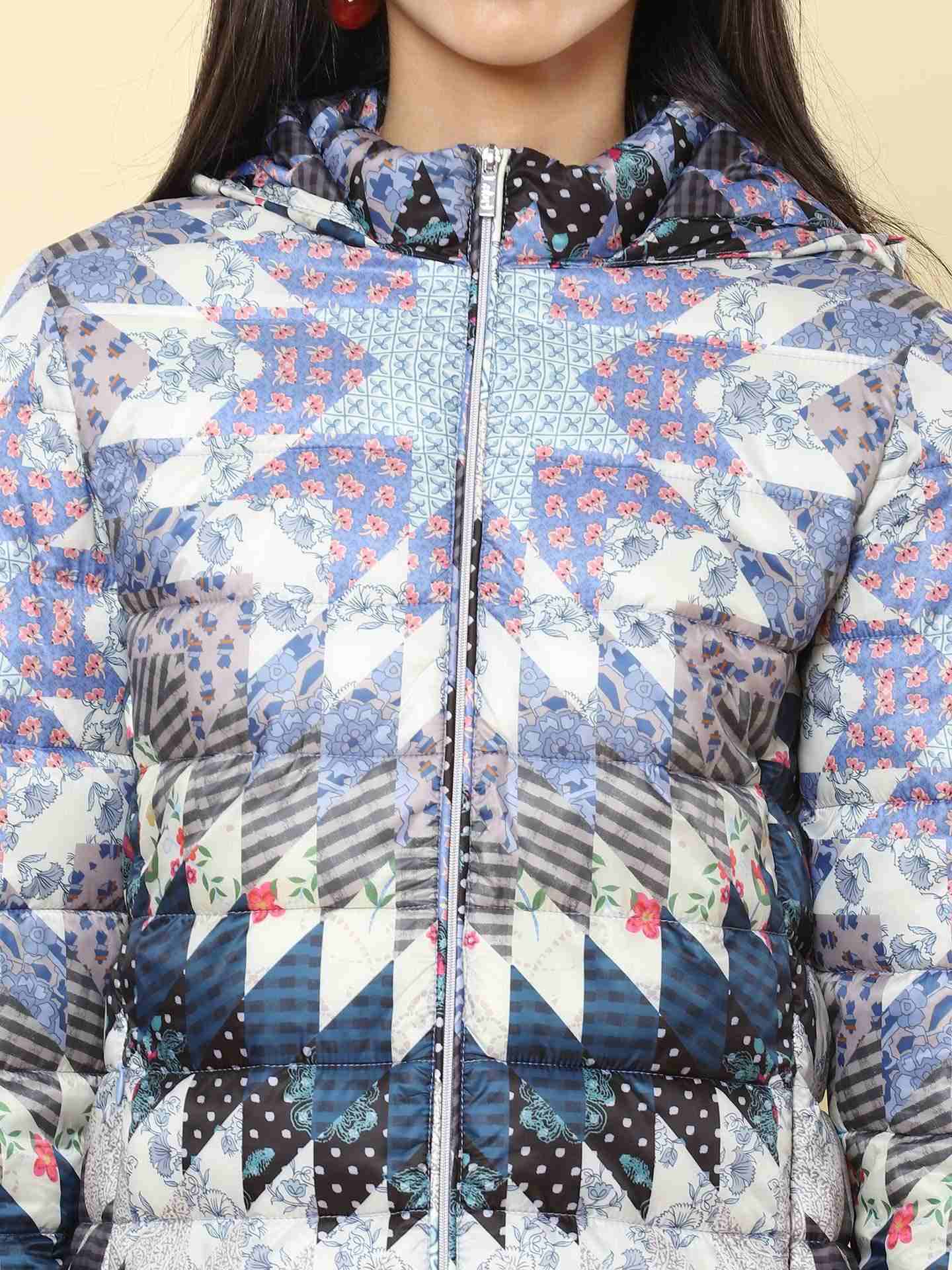 Powder Blue Winter Saga Puffer Jacket