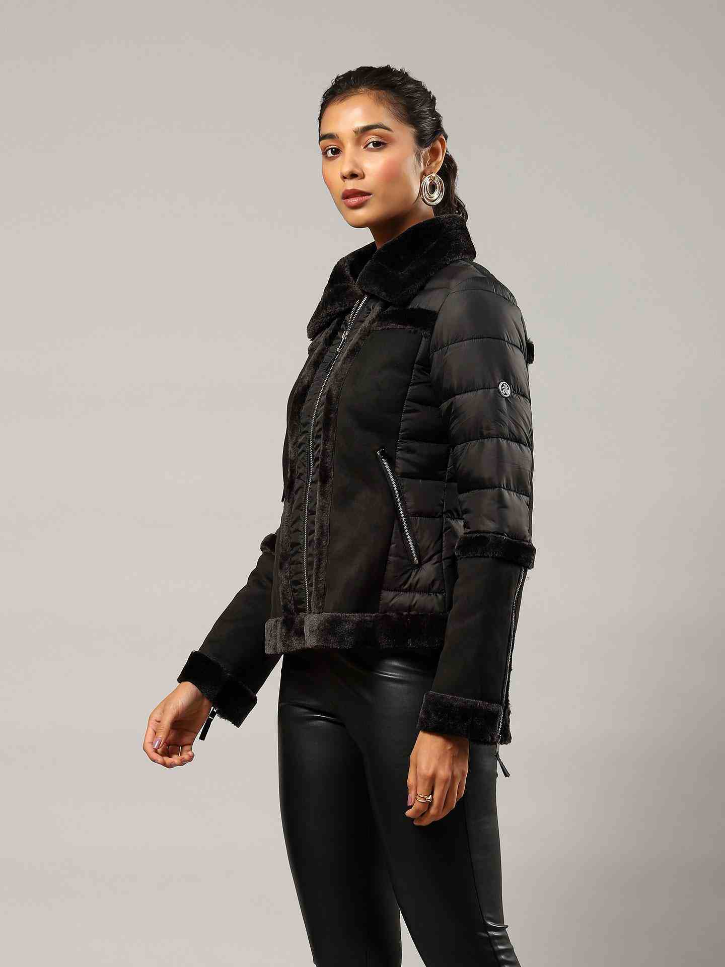 Black Flavia Biker Jacket