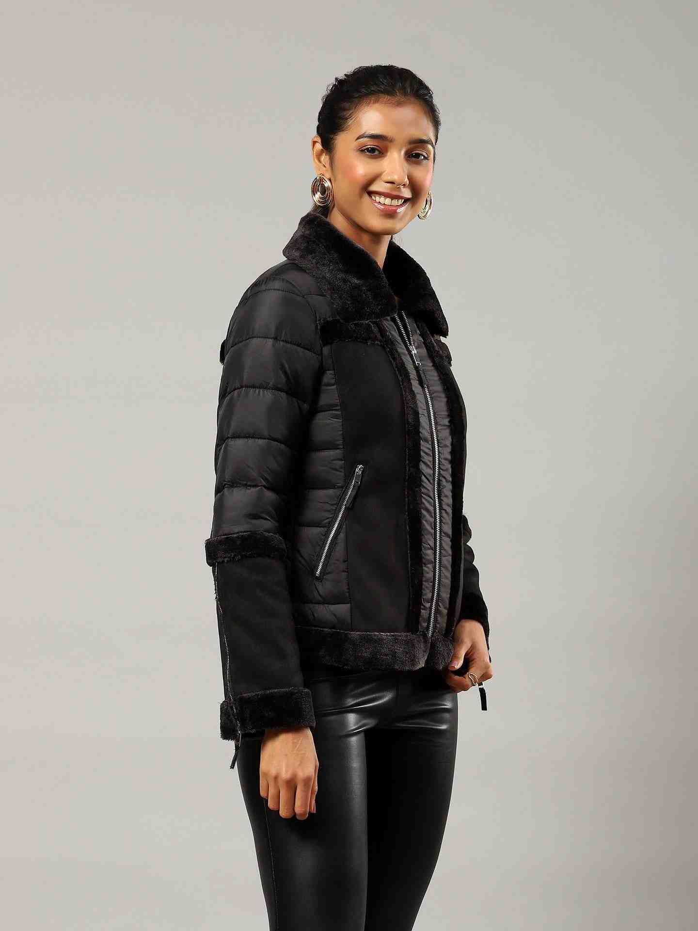 Black Flavia Biker Jacket
