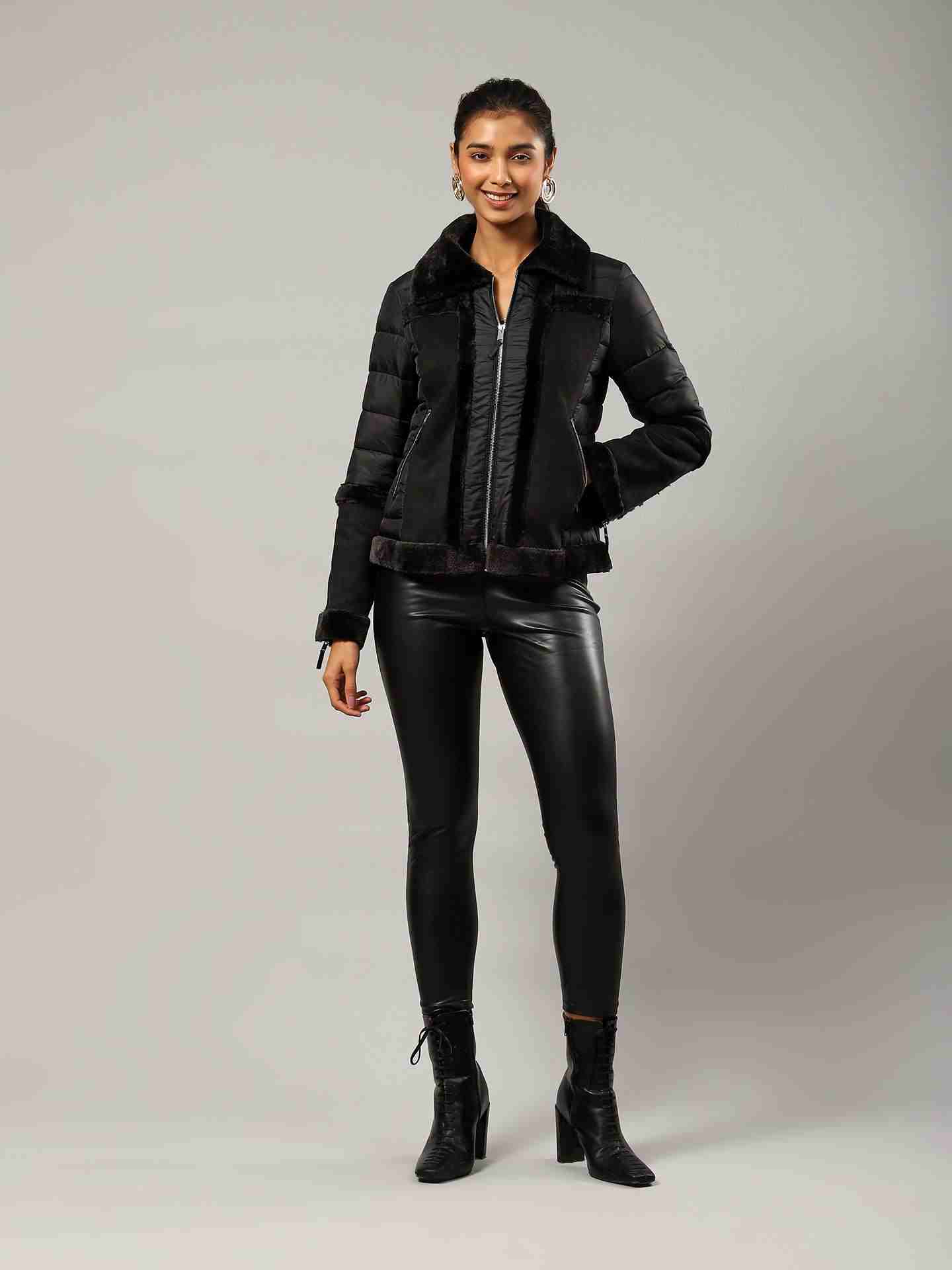 Black Flavia Biker Jacket