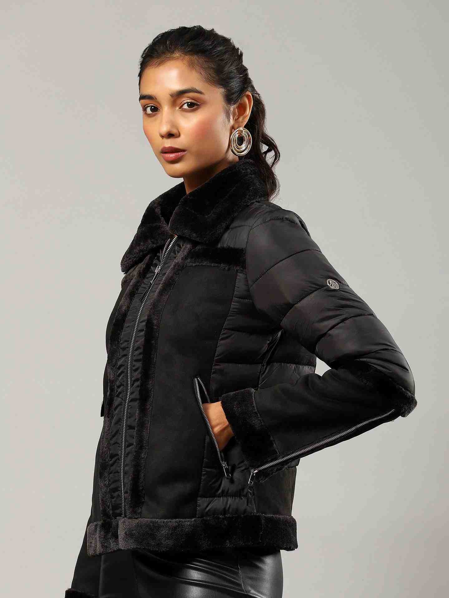 Black Flavia Biker Jacket