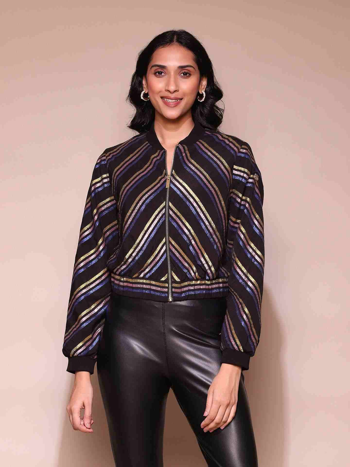 Black Florence Bomber Jacket