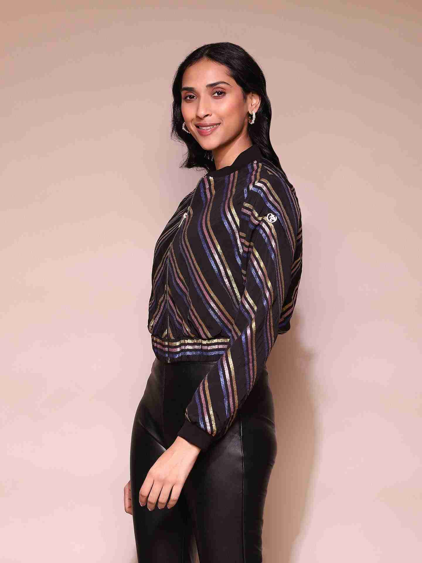 Black Florence Bomber Jacket