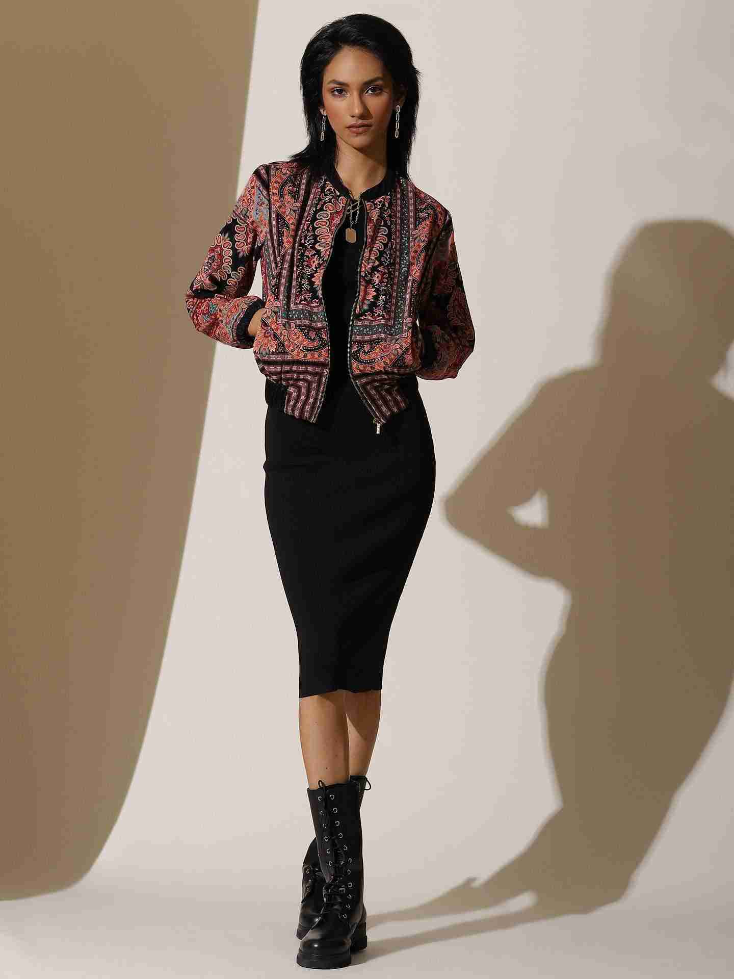 Black Cora Bomber Jacket