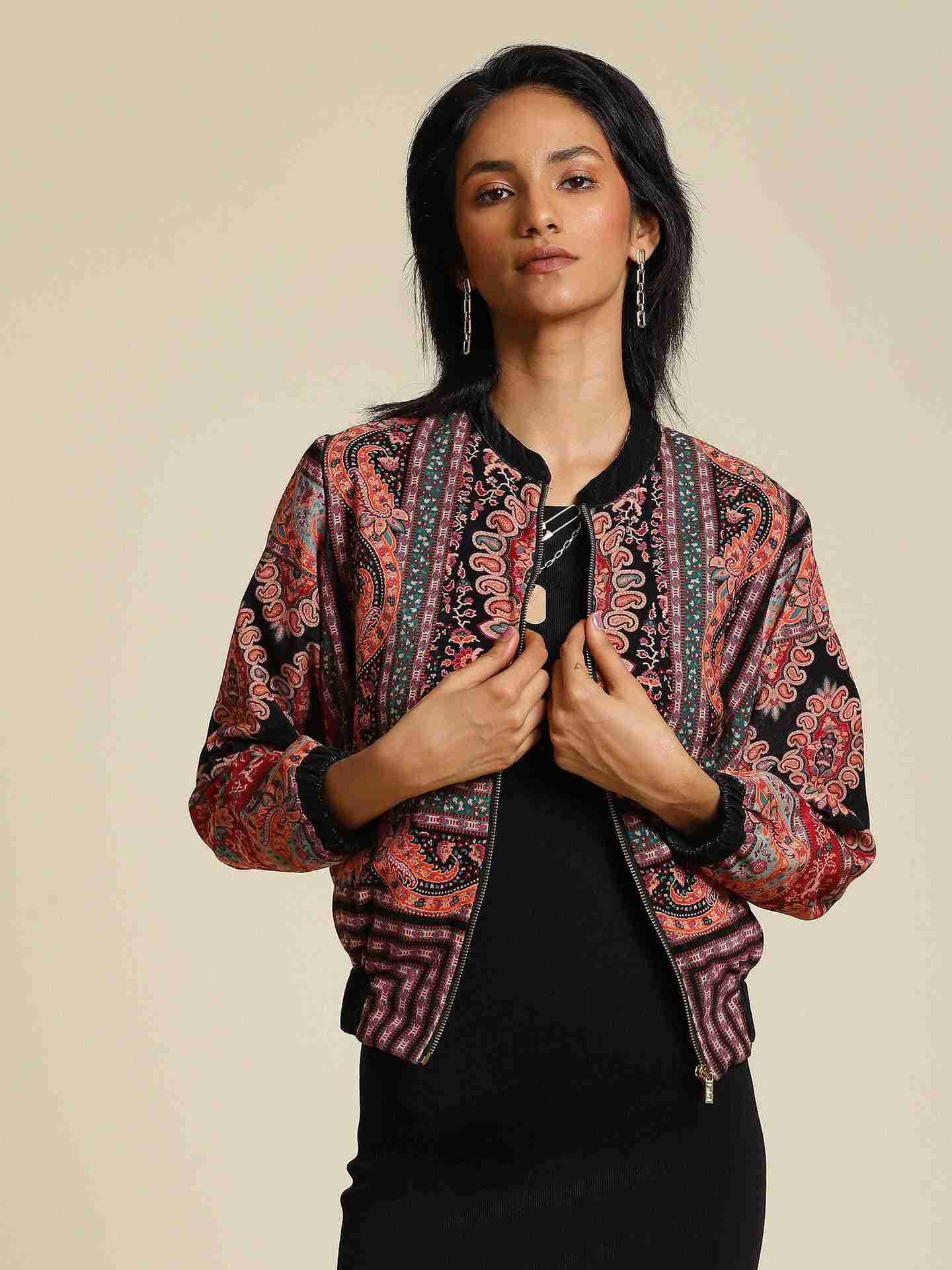 Black Cora Bomber Jacket