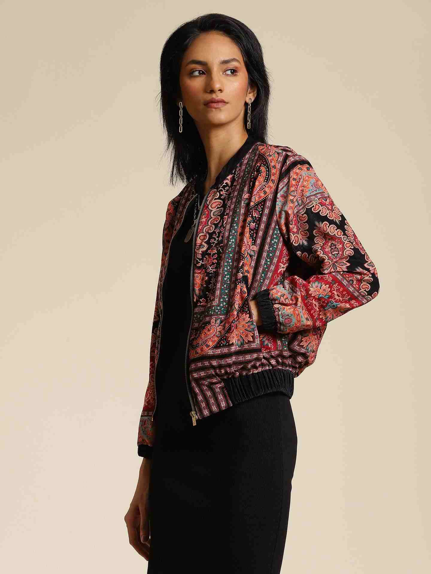 Black Cora Bomber Jacket