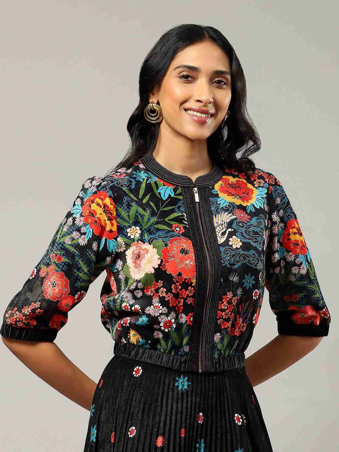 Black Romina Bomber Jacket